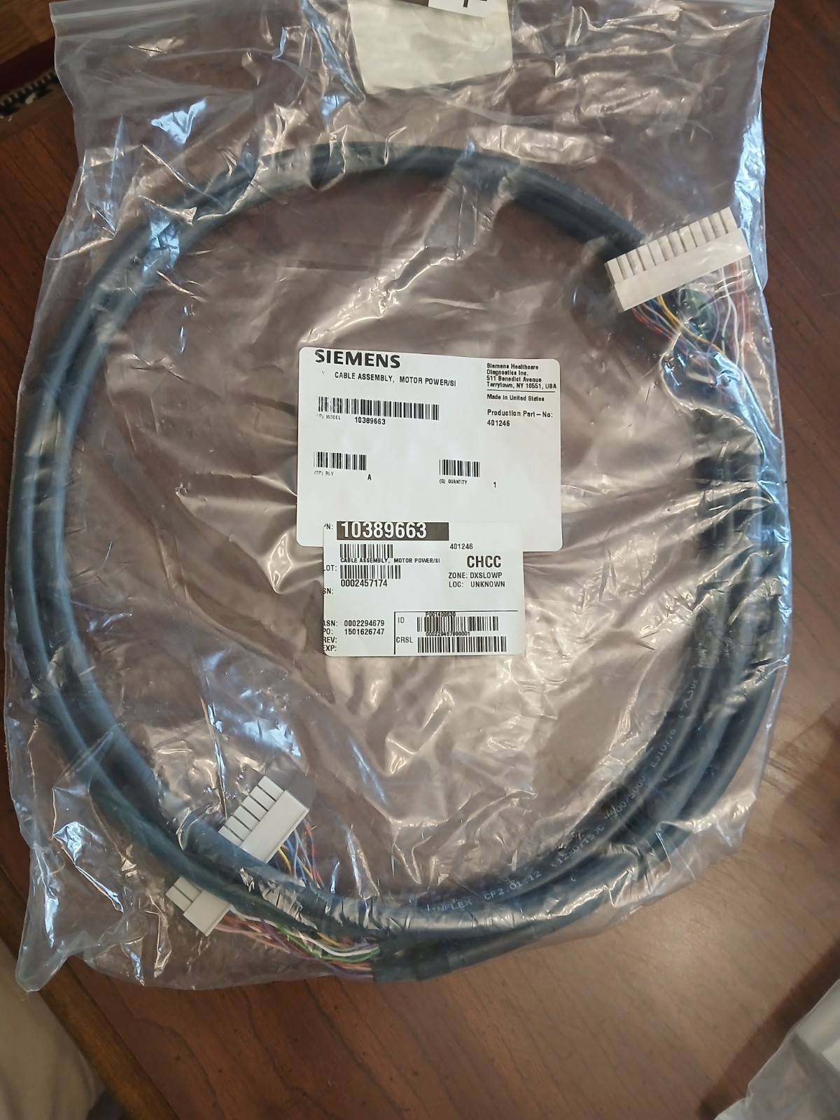 SIEMENS 10389663 cable assembly motor power