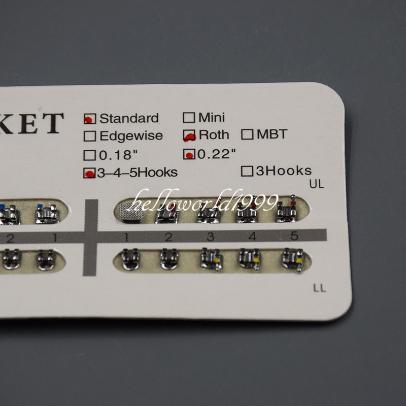 20 Pcs/Set Dental Orthodontic Standard Roth 0.22”Slot 345 Brackets Braces Metal