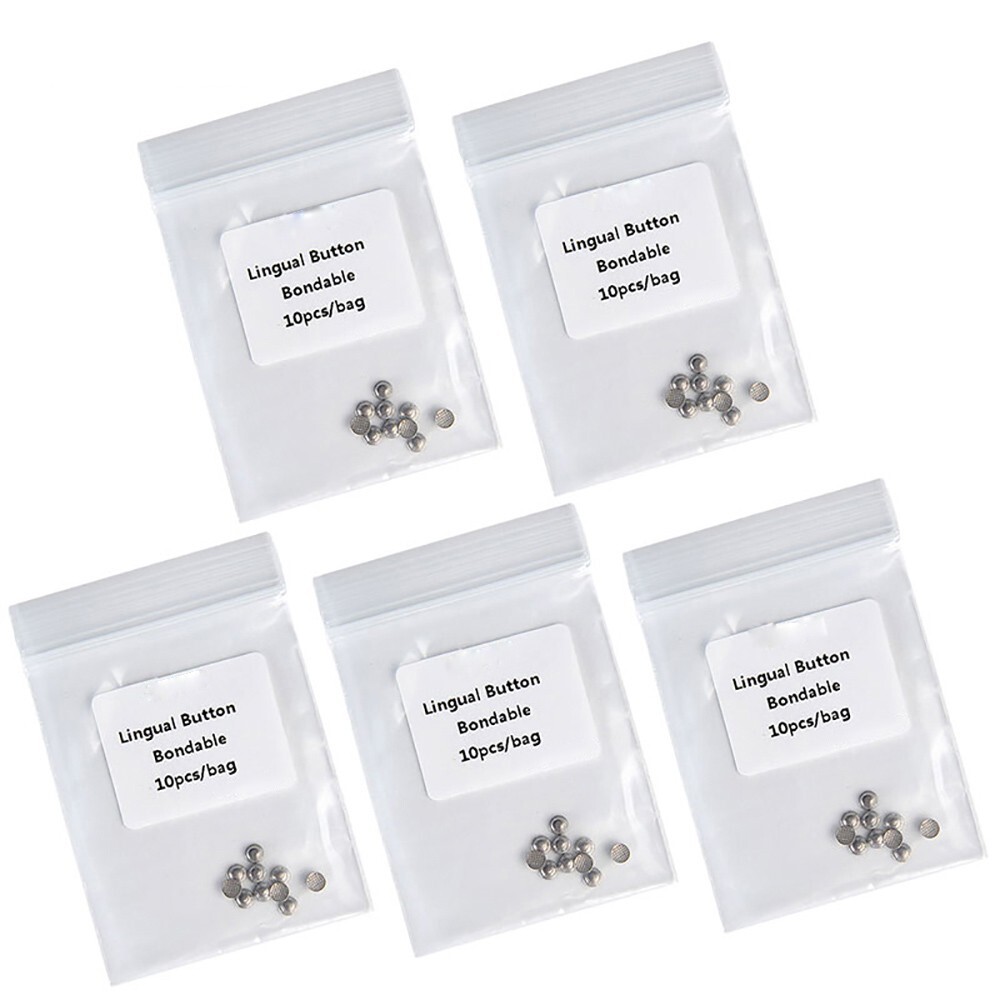 1bag AZDENT Botones linguales adhesivos de ortodoncia dental Base redonda