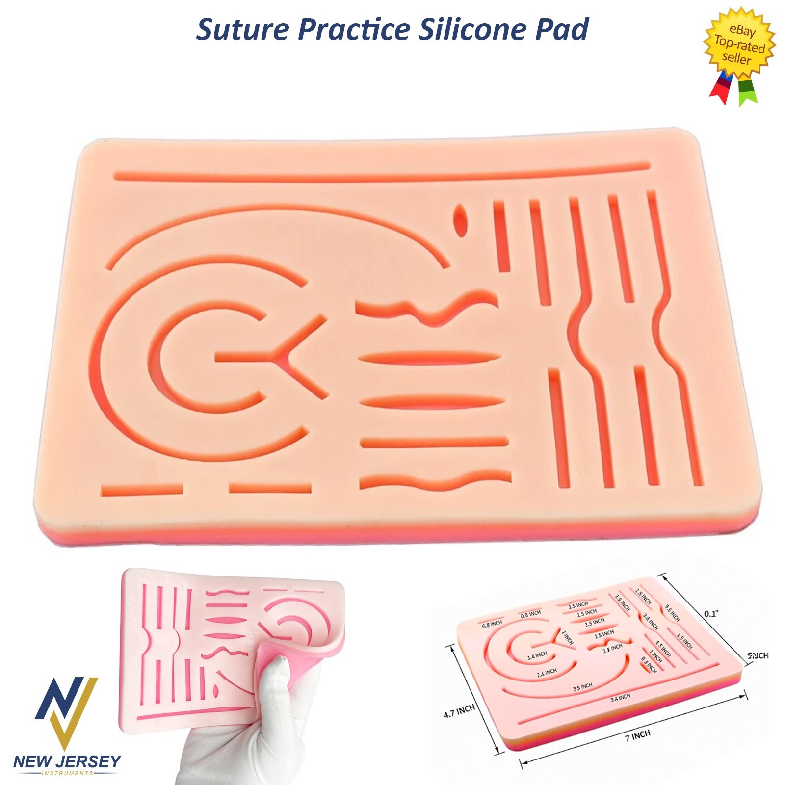 Suture Practice Medical Silicone 3 Layer Suturing Pad Skin Model Train CE