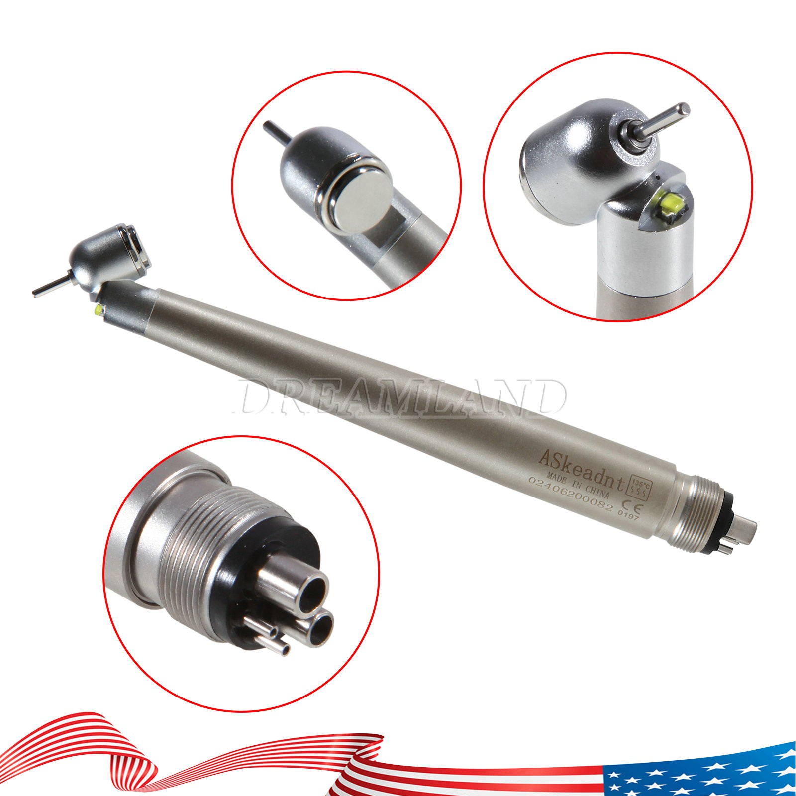 Dental LED high speed handpiece 45 degree Surgical NSK style 2/4 Hole