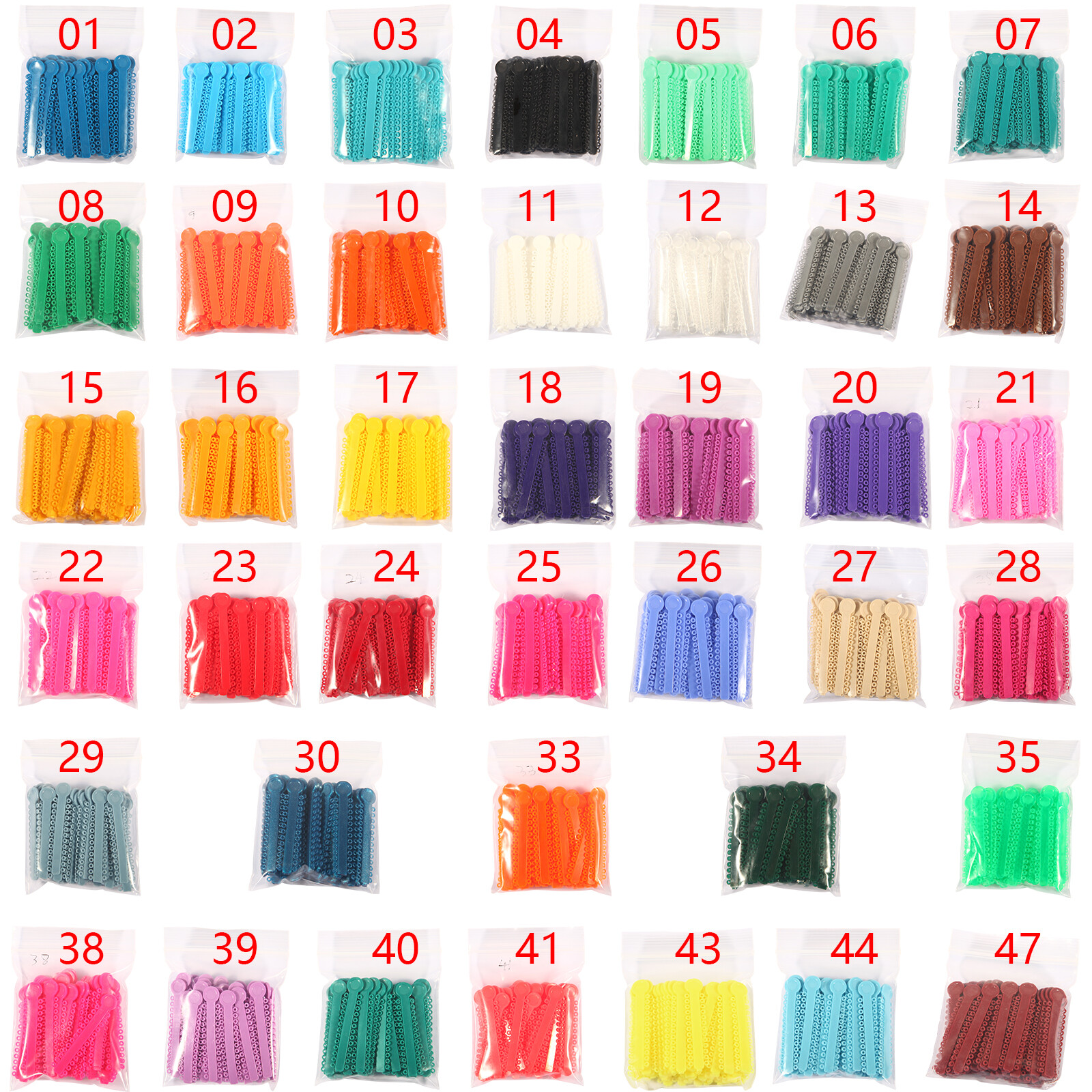 Dental Orthodontic Ligature Ties Elastic Rubber Bands Multi Colors 1040Pcs/Pack