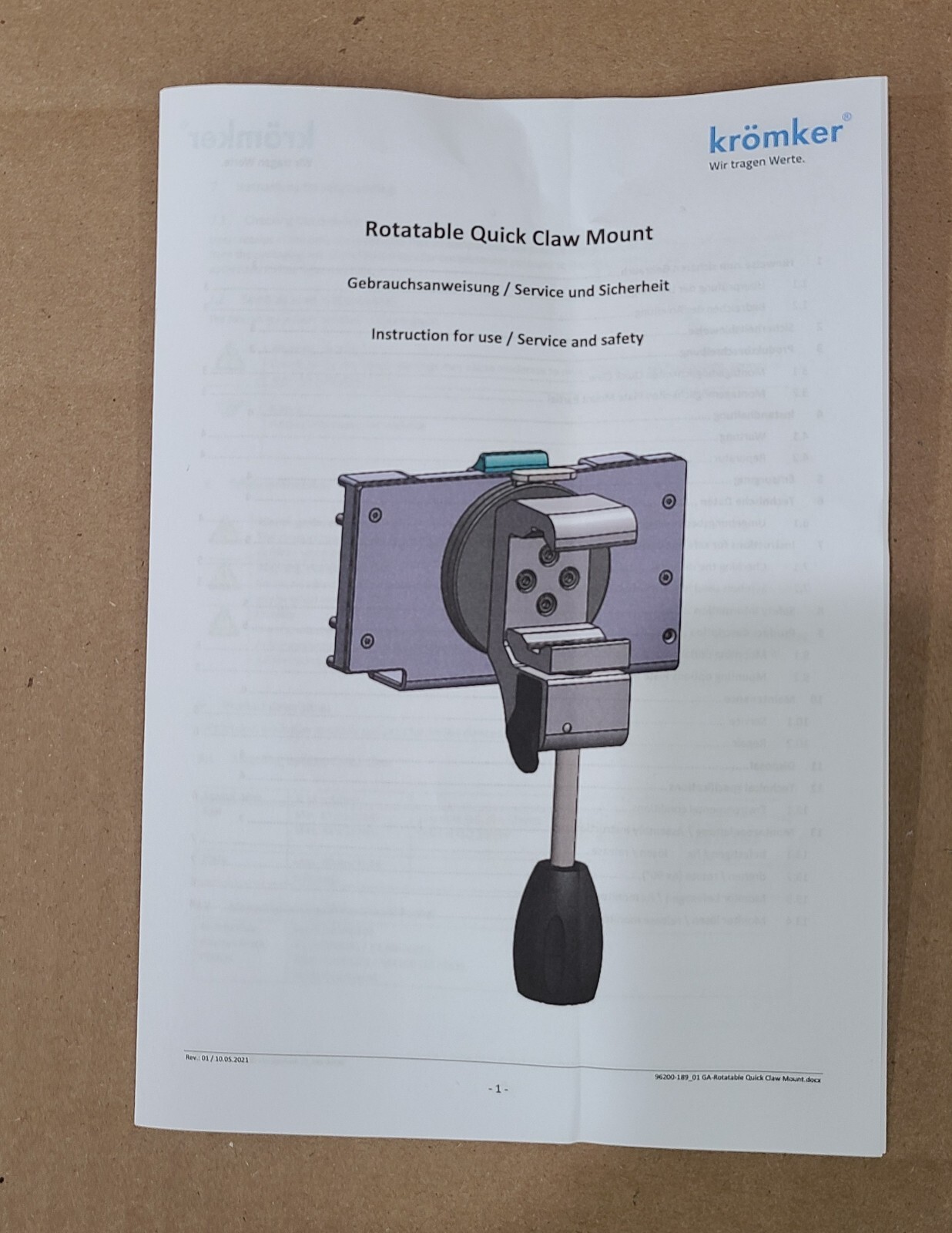 Philips Rotatable Quick Claw Mount IntelliVue X3 867030 Option E29, 6058-01-0900