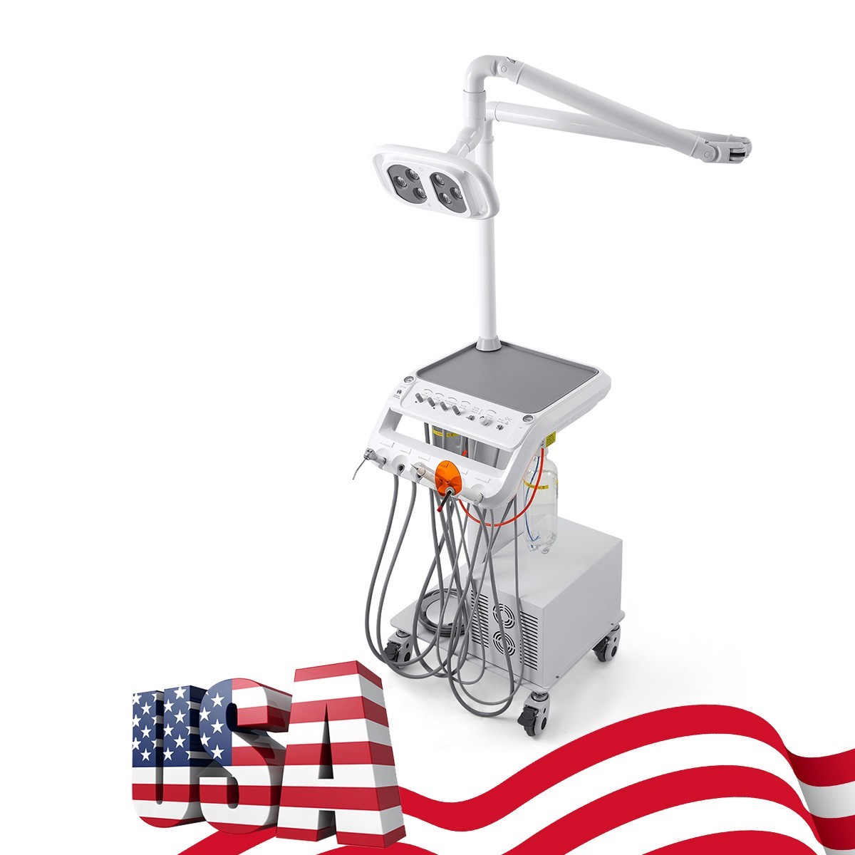 Unidad de Sillón Dental / Equipo Dental Portátil con Compresor y Lámpara LED
