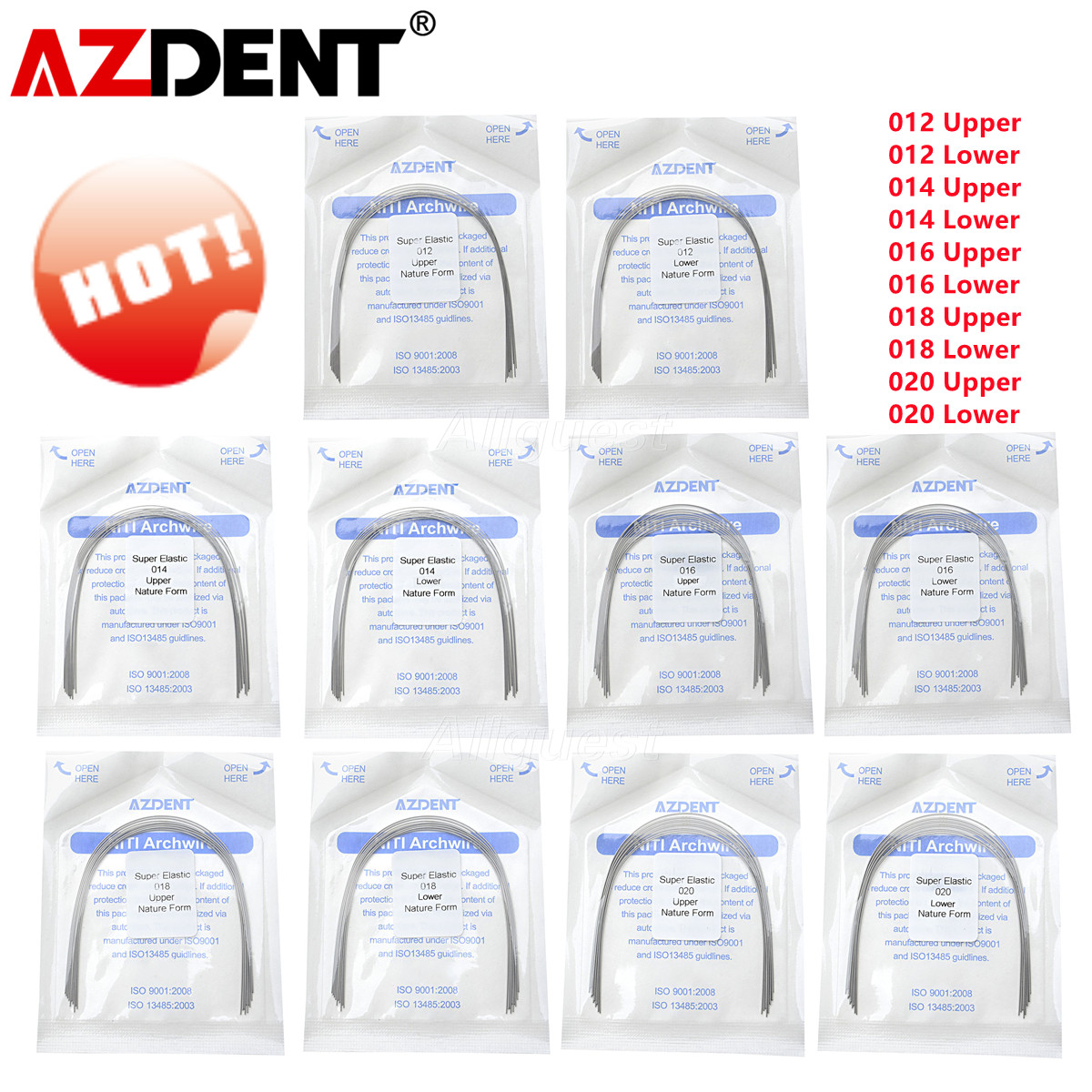 AZDENT Dental Orthodontic Super Elastic Niti Arch Wire Round Natural Nature Form