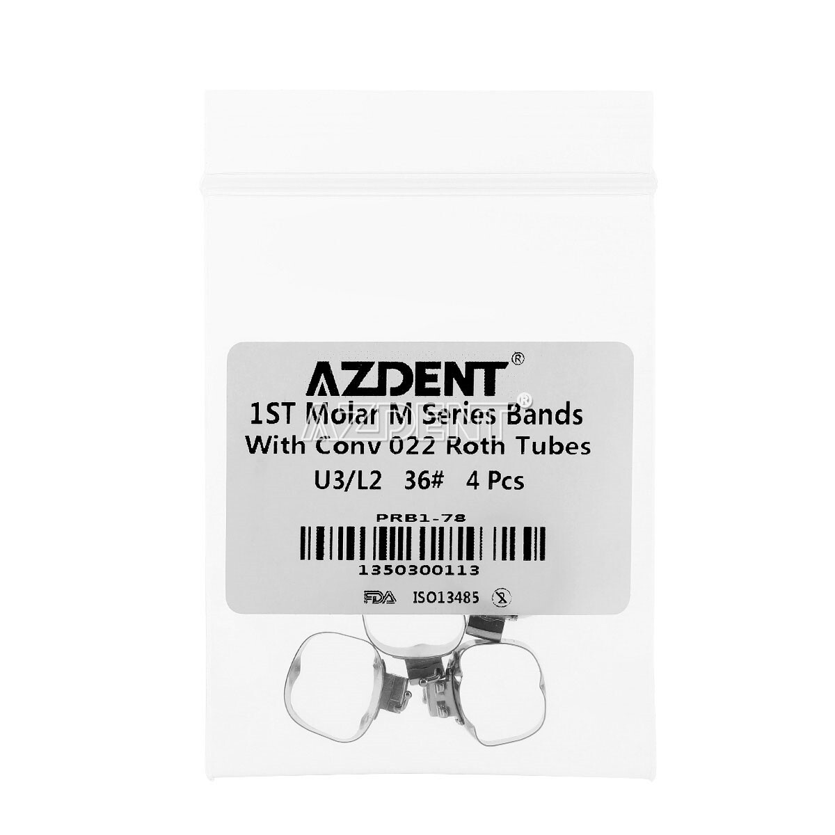 4PCS/Set Dental Orthodontic Buccal Tube Bands 1st Molar #35-40+# Roth .022 U3/L2