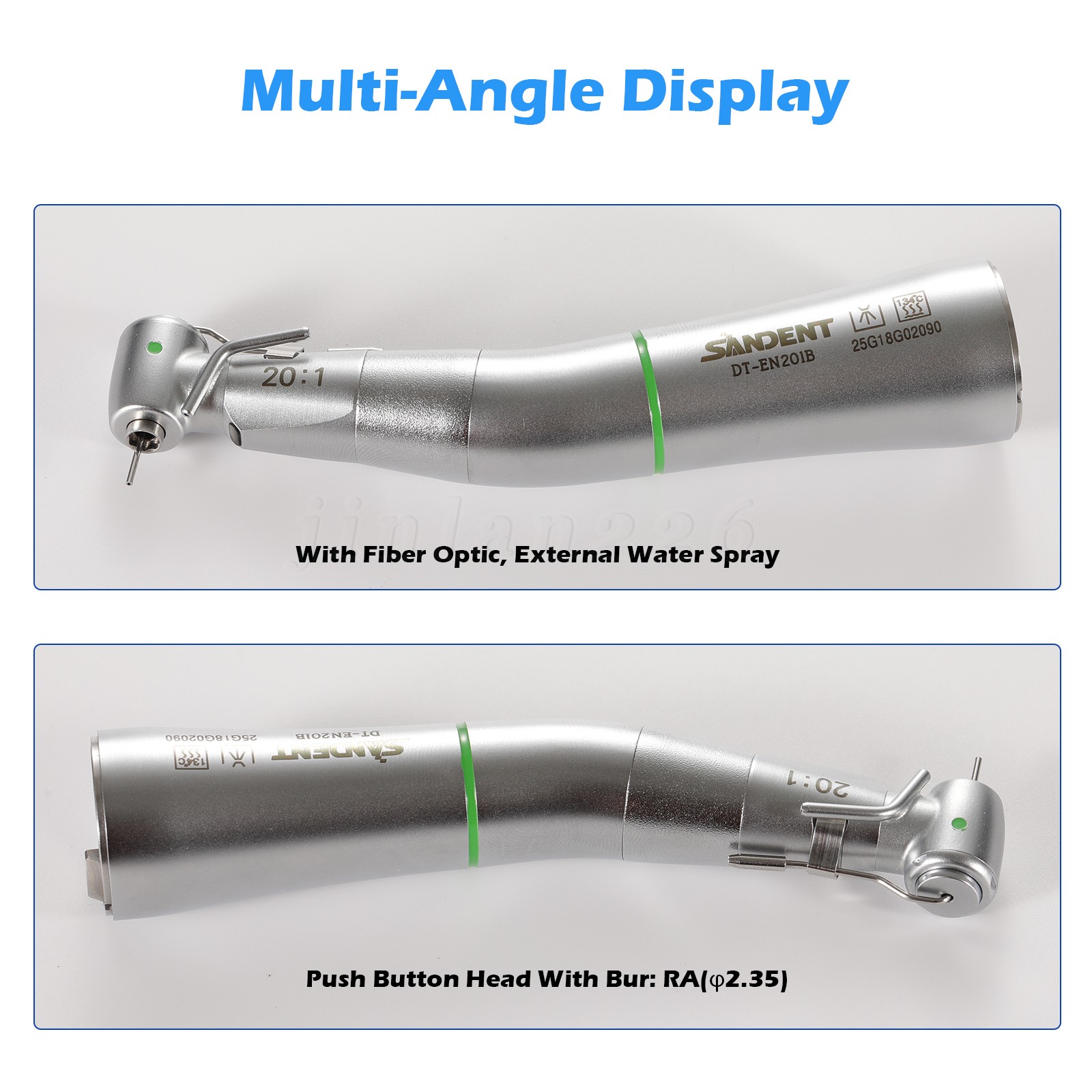 LED Fiber Optic 20:1 Detachable 75N Dental 20:1 Reduction Implant Handpiece