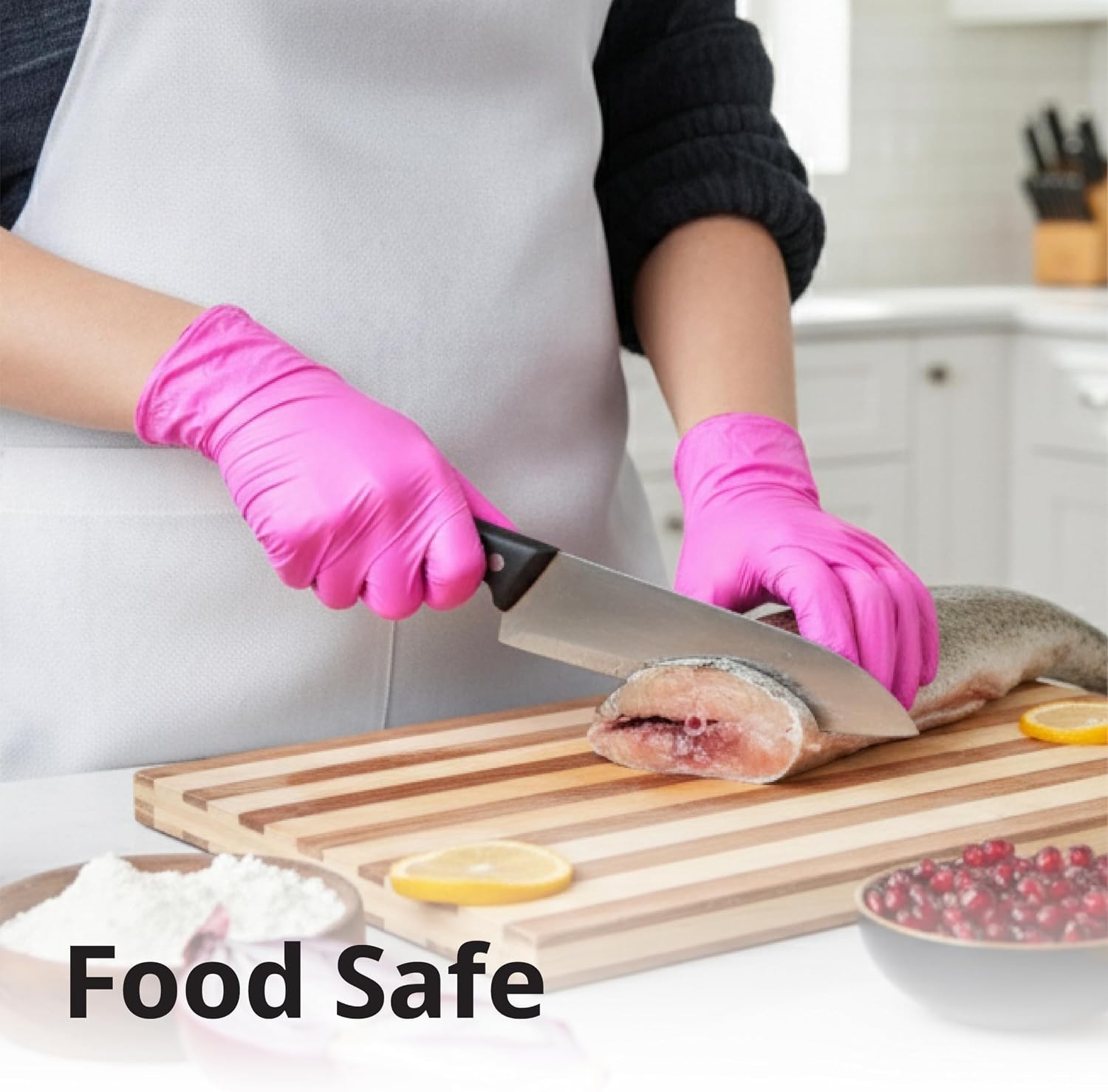 Ambidextrous Fuchsia Nitrile Gloves 3-mil – Food-Safe, Stretchy, 1000 Count