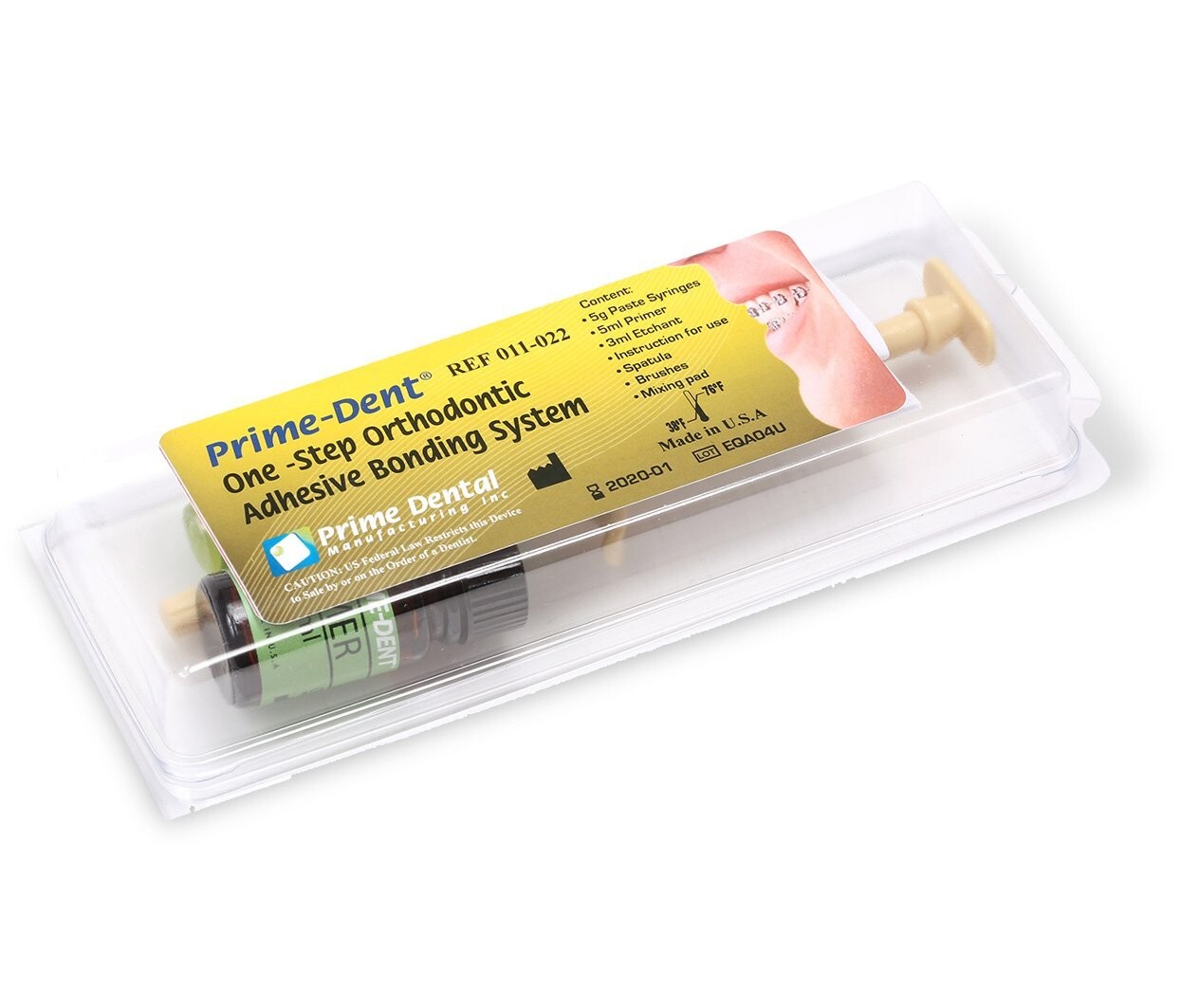 Prime Dent No Mix self cure one step orthodontic adhesive for brackets 2 Syr KIT