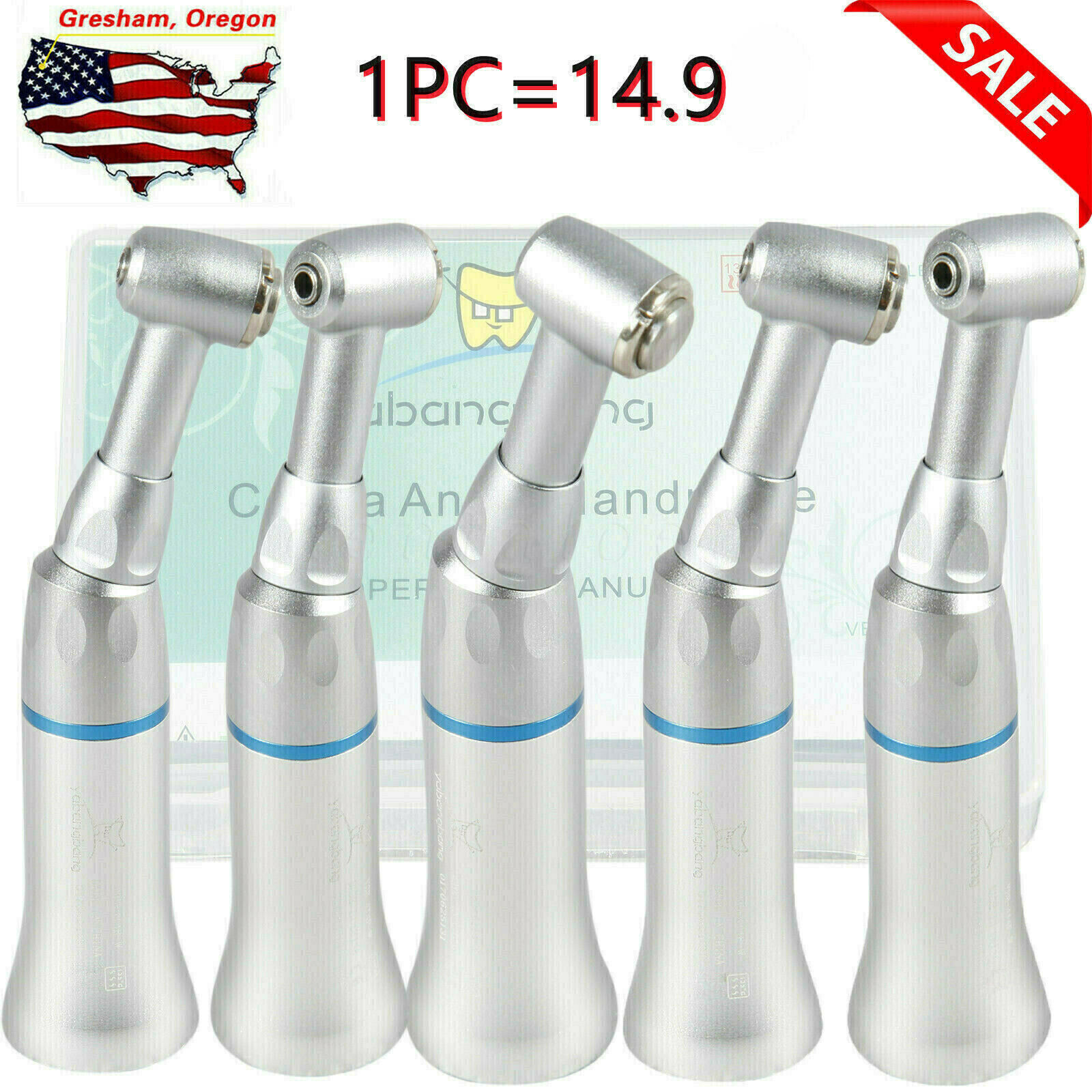 NSK Style Dental Low Slow Speed Handpiece Contra Angle Push Button E-Type FDA US