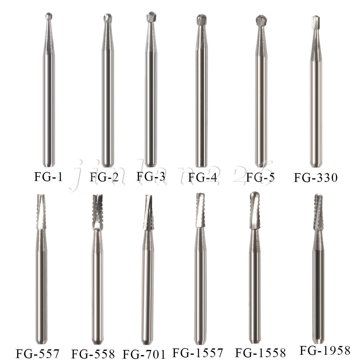 Carbide Bur, FG, #1/4, 1/2, 1, 2, 4, 6, 8 Bur, Round Dental