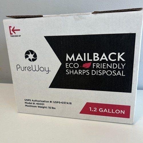 Pureway Sharps Disposal System Free Shipping Label Included 1.2 Gal. 2 Each.