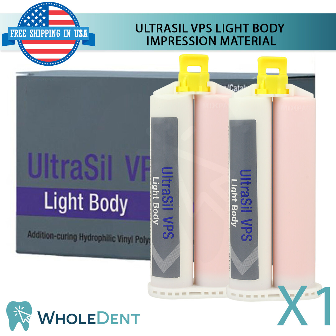 UltraSil VPS Light Body Dental Impression Material Hydrophilic 2 Cartridges 50ml