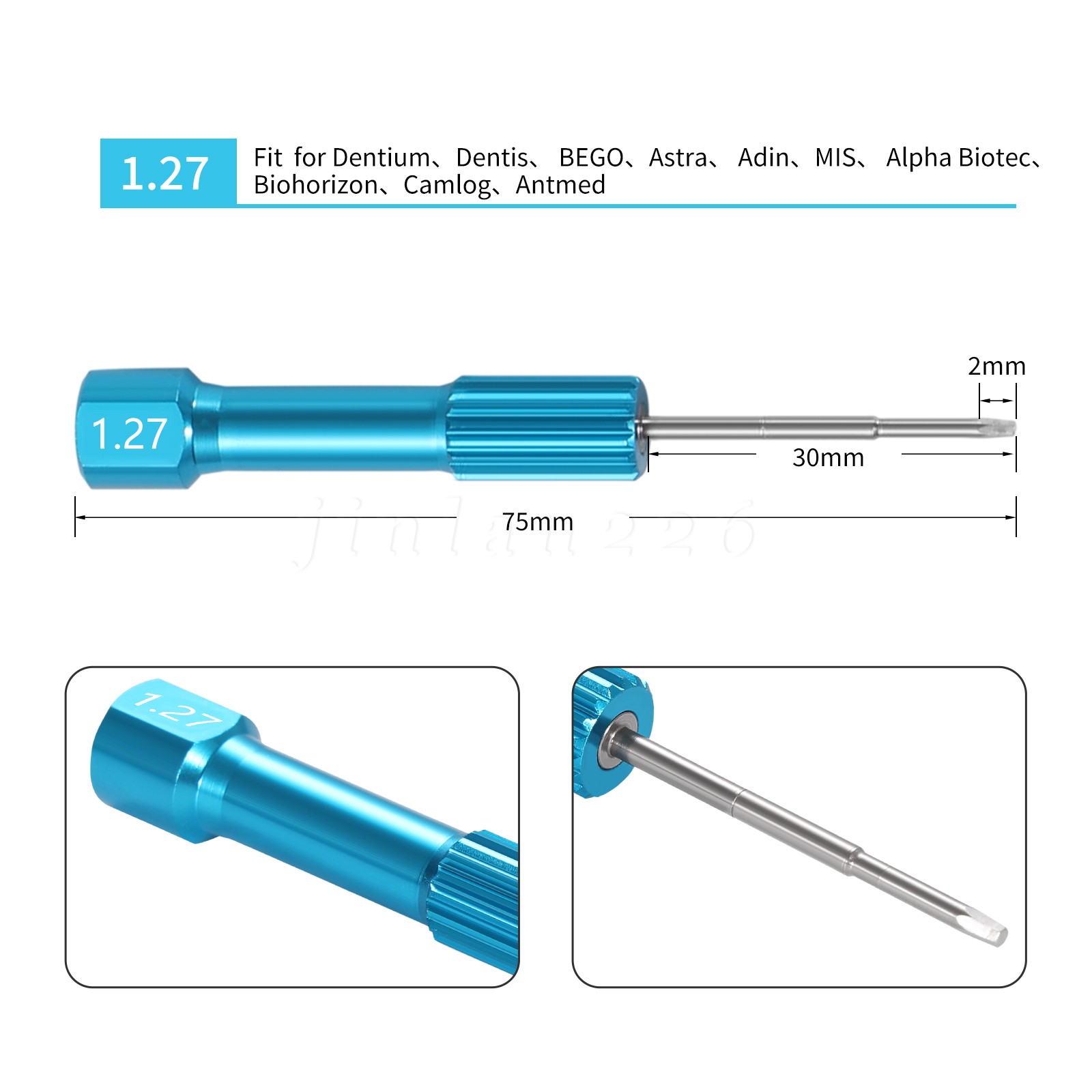 Dental Implant Screw Driver Kit Lab Abutment Implant Tools Drivers with Holder