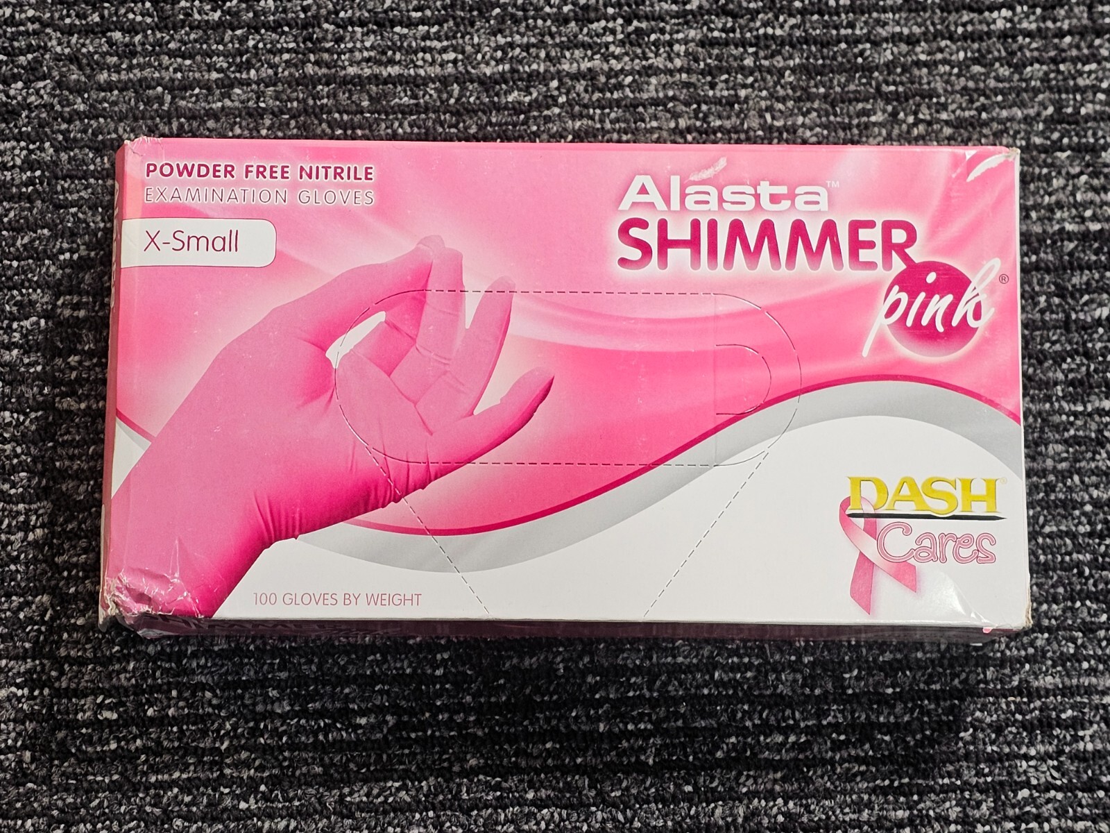 (QTY 1000)Dash Medical PNK100XS Alasta Nitrile Exam Gloves PF Pink Extra Small