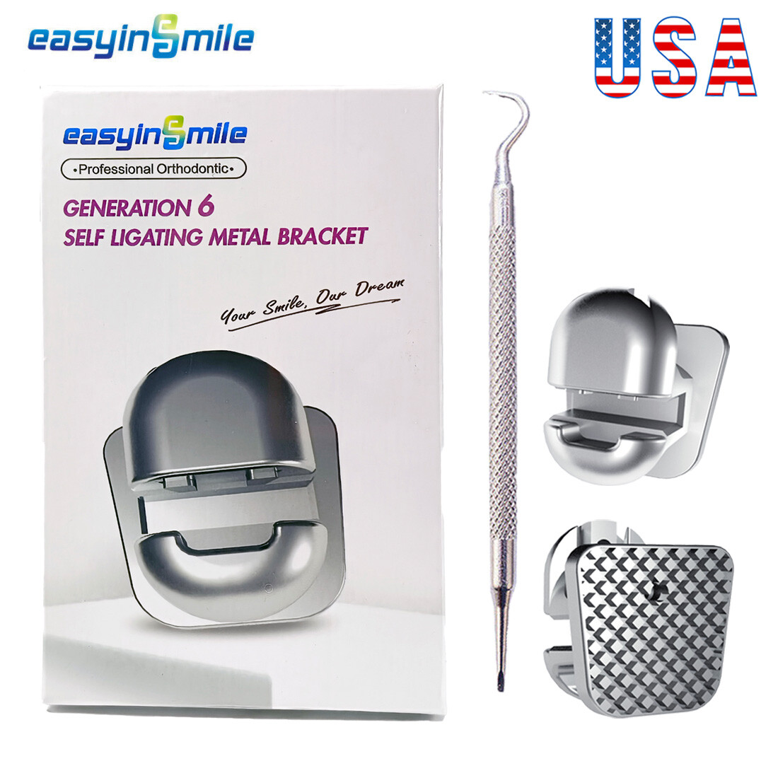 Orthodontic Self-ligating Bracket Spherical Bracket Dental Metal Braces ROTH/MBT