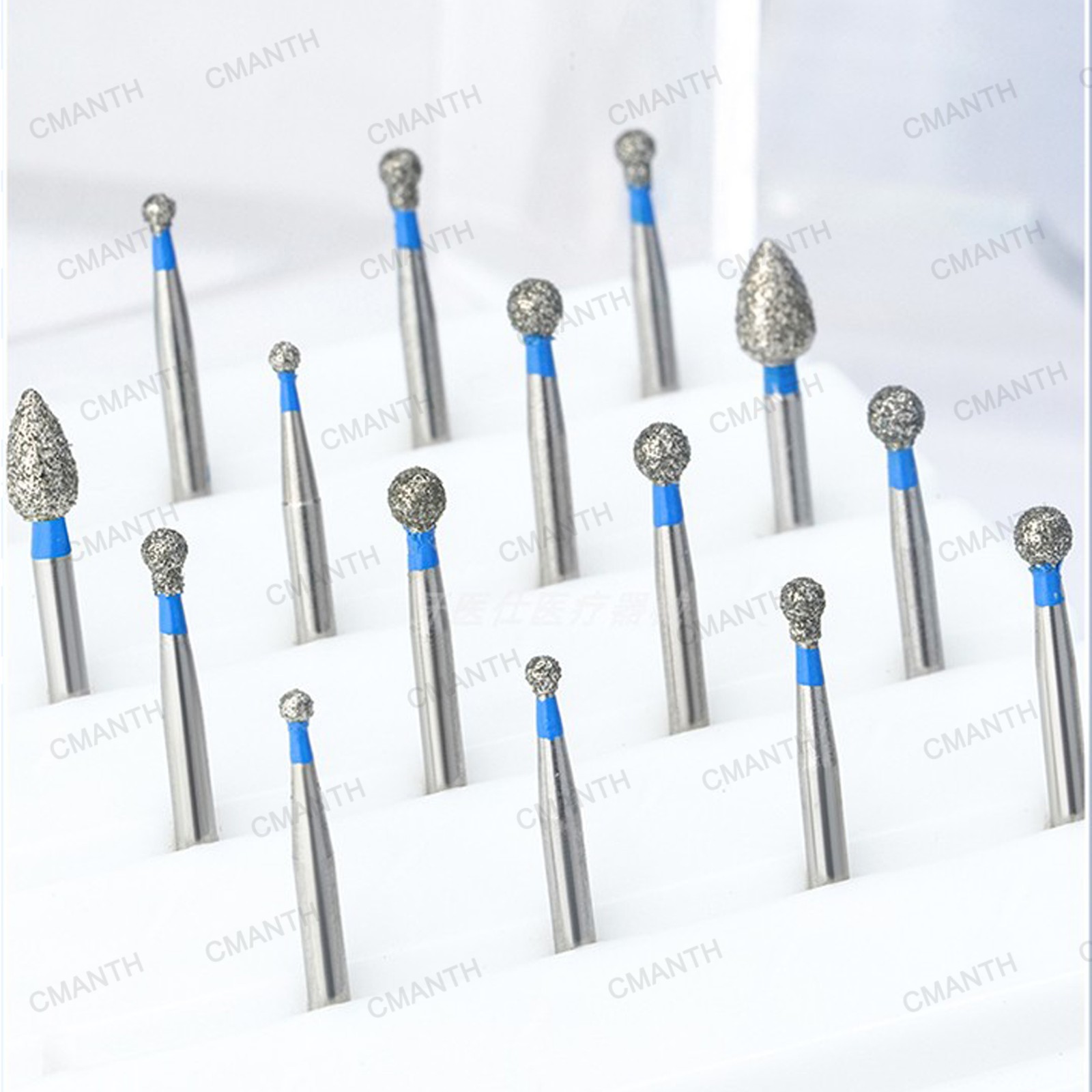 20Pcs Dental Diamond Burs FG High Speed Bur FO Flame Ogival End Extra Fine USA