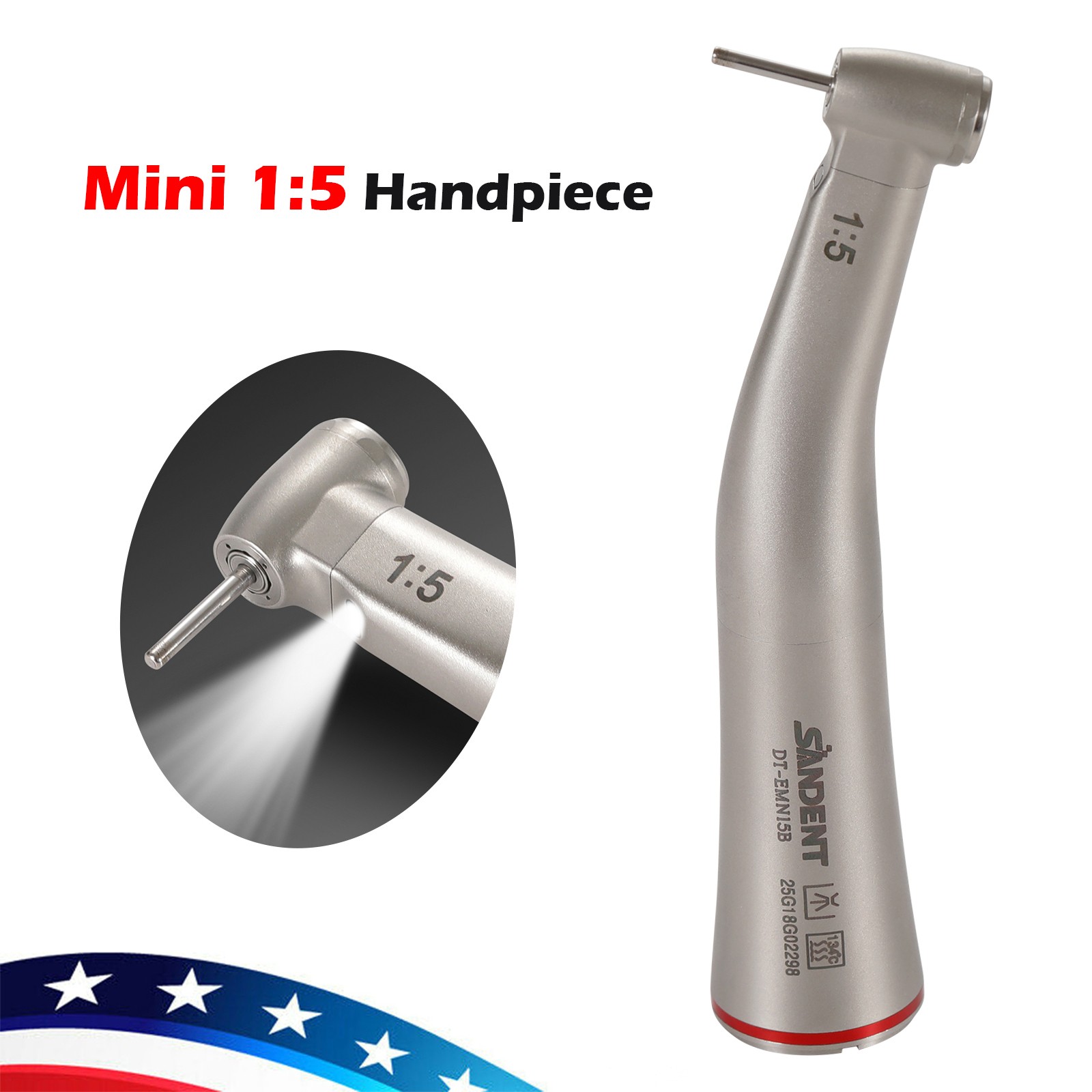 NSK Style Dental Brushless LED Electric Micro Motor 1:5 Increase Handpiece USA