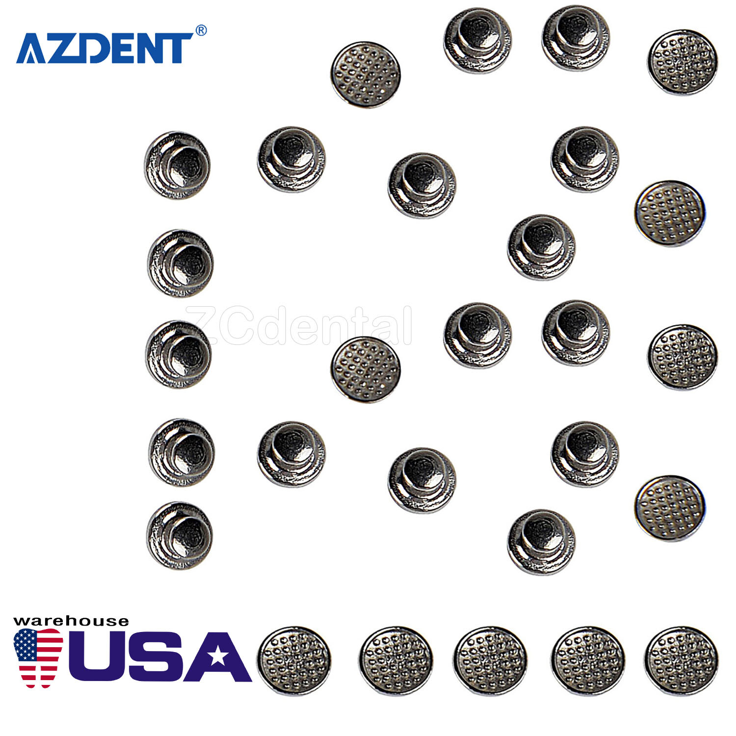 1bag AZDENT Botones linguales adhesivos de ortodoncia dental Base redonda