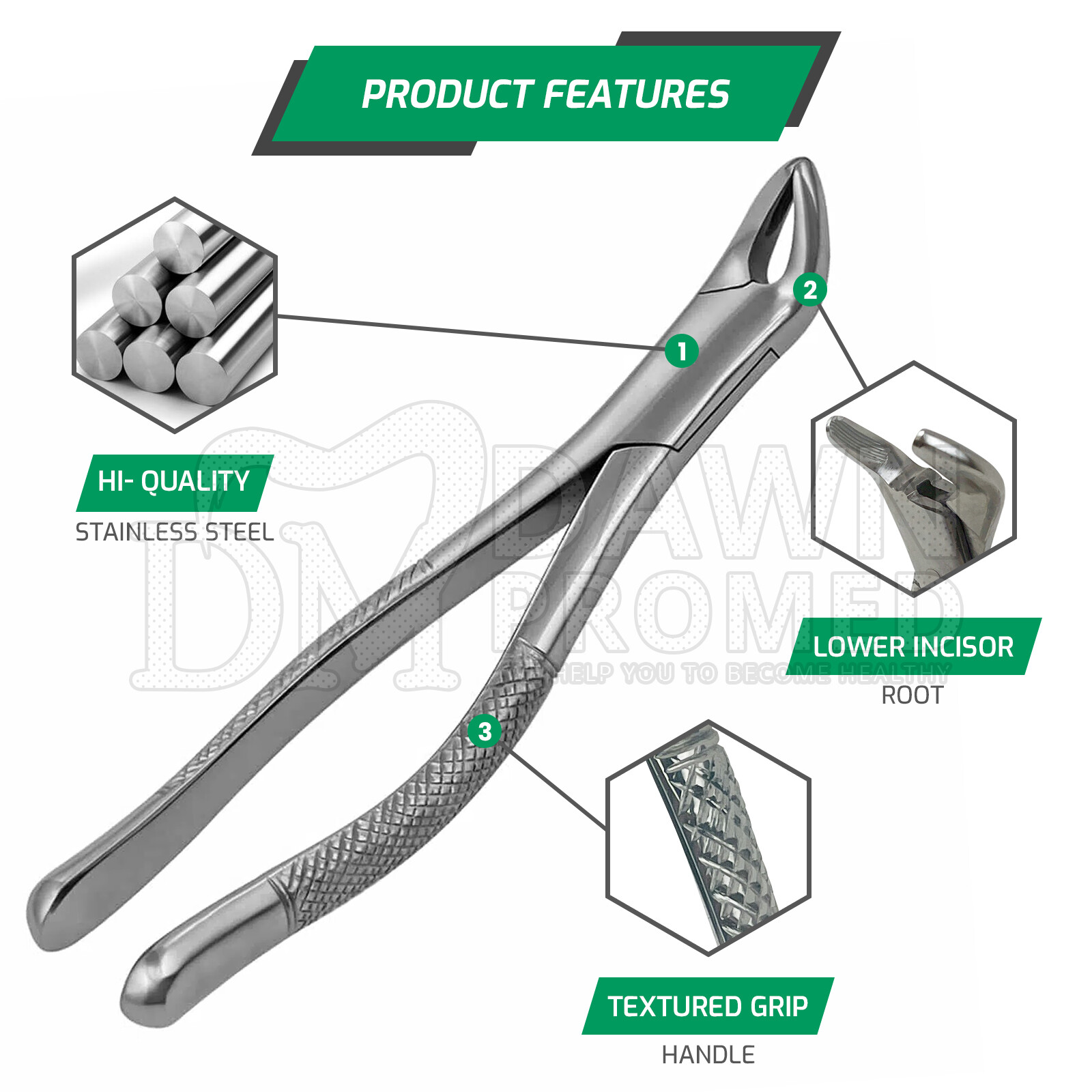 Dental Extracting Forceps #151 Serrated Lower Incisors Root Teeth German Grade