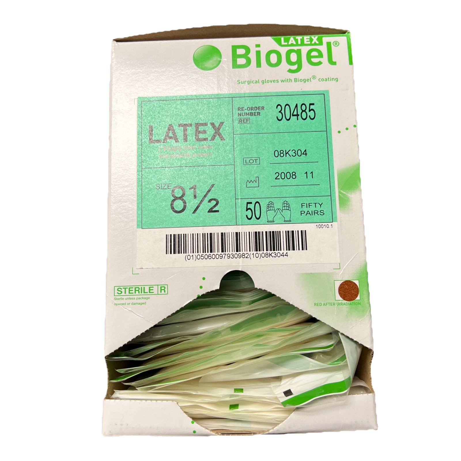 Biogel Surgeons LATEX Surgical Gloves Molnlycke, 30 Pair, Size: 8.5 *See Date*