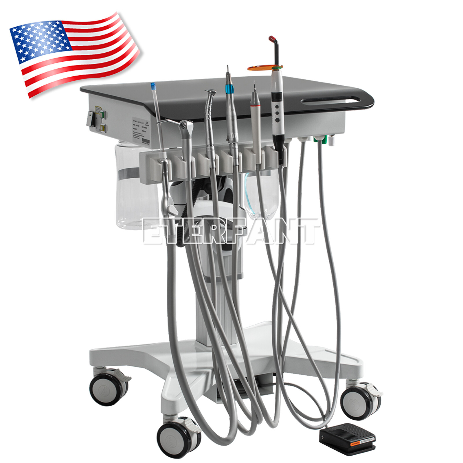 Dental Delivery Cart Treatment/Turbine Unit/Air Compressor Suction System 4Hole