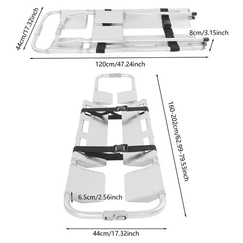 Stretcher Adjustable Length Patient Foldable Transport Medical Stretcher 159kg