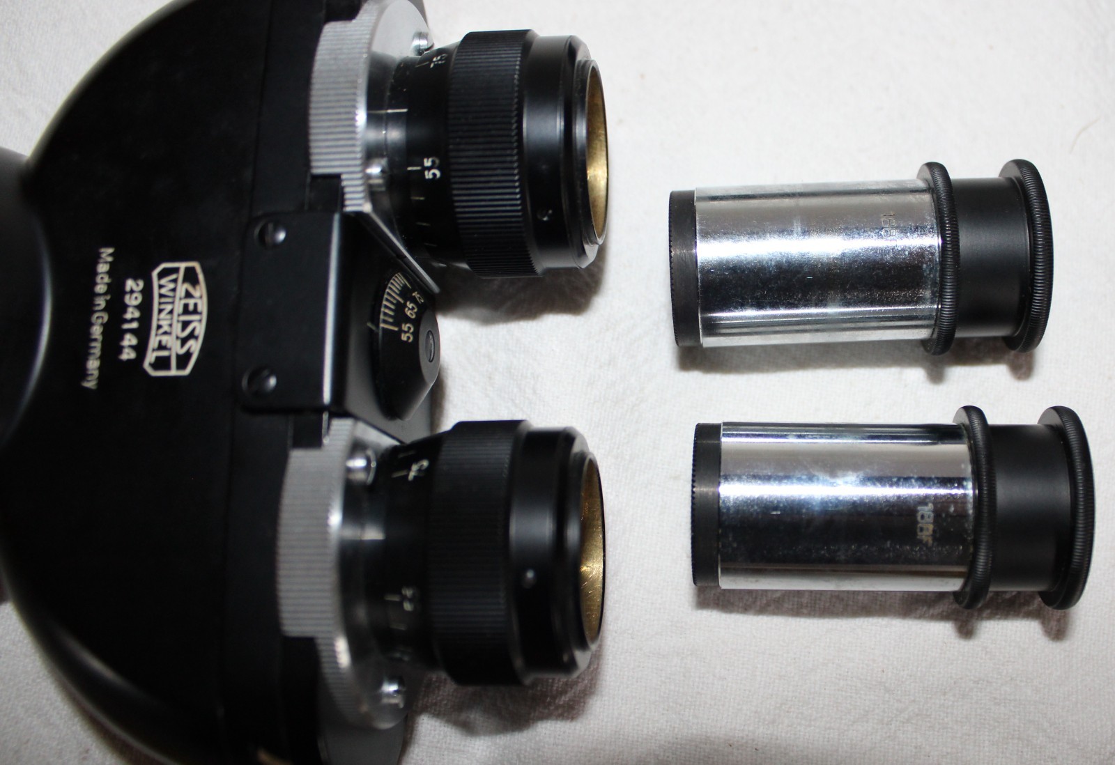 1930’s ZEISS INCLINED BINOCULAR TUBE 294144 + UNKNOWN ZEISS ATTACHMENT