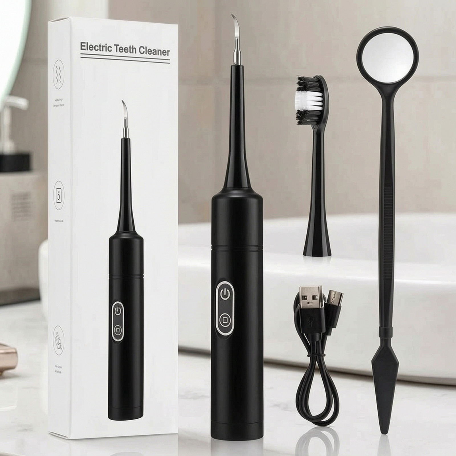 Electric Dental Scaler Teeth Cleaner Plaque Tartar Calculus Remover Sonic Tool