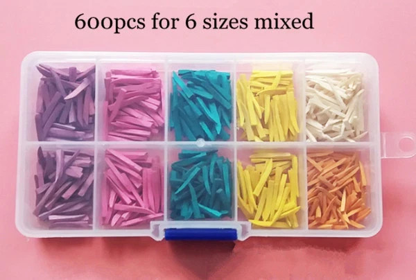 600pcs Mixed Dental Interdental Composite Contoured Wood Wooden Wedges matrices