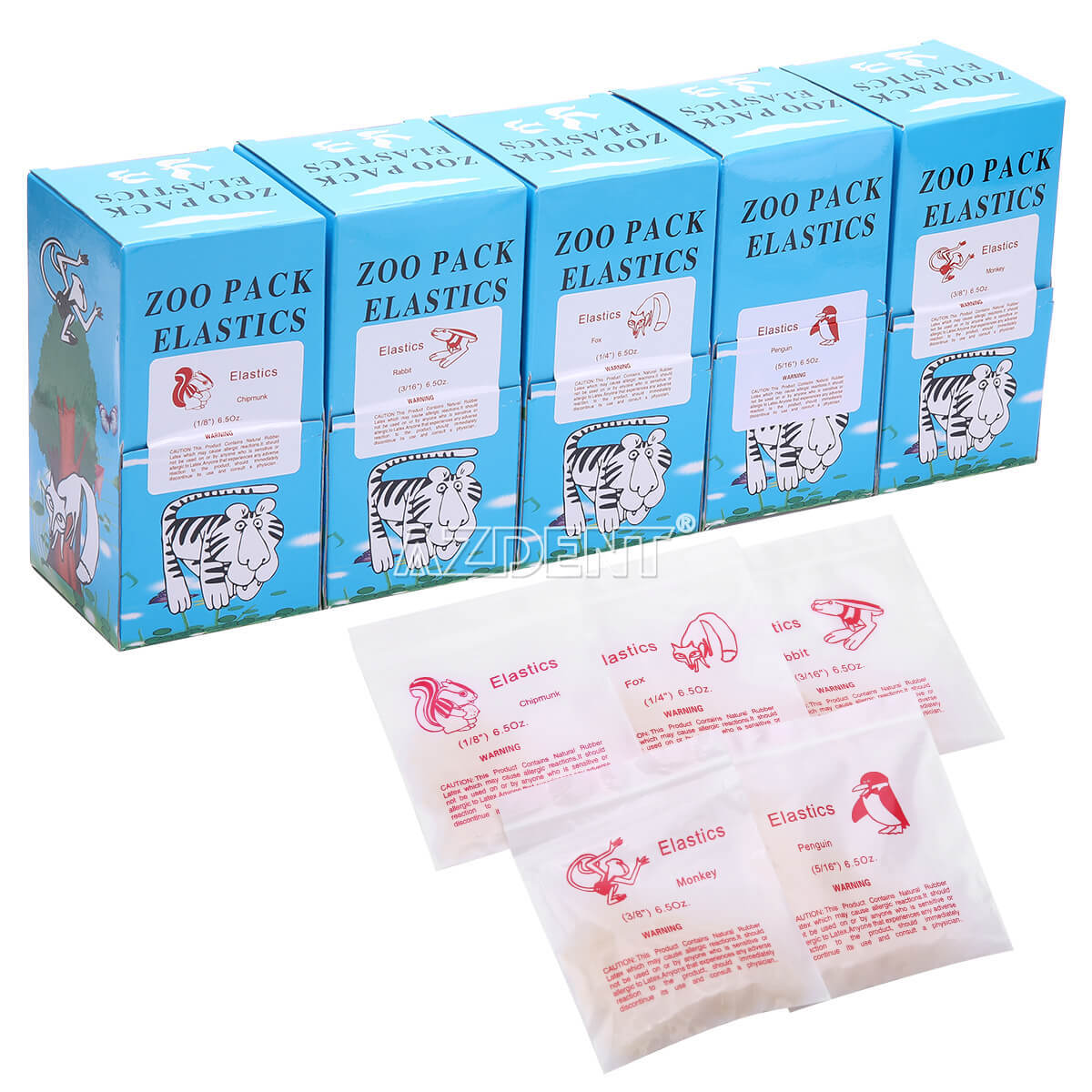 5000Pcs Dental Ortho Elastic Rubber Bands 1/4 3/16 1/8 5/16 3.5OZ 5.0OZ 6.5OZ