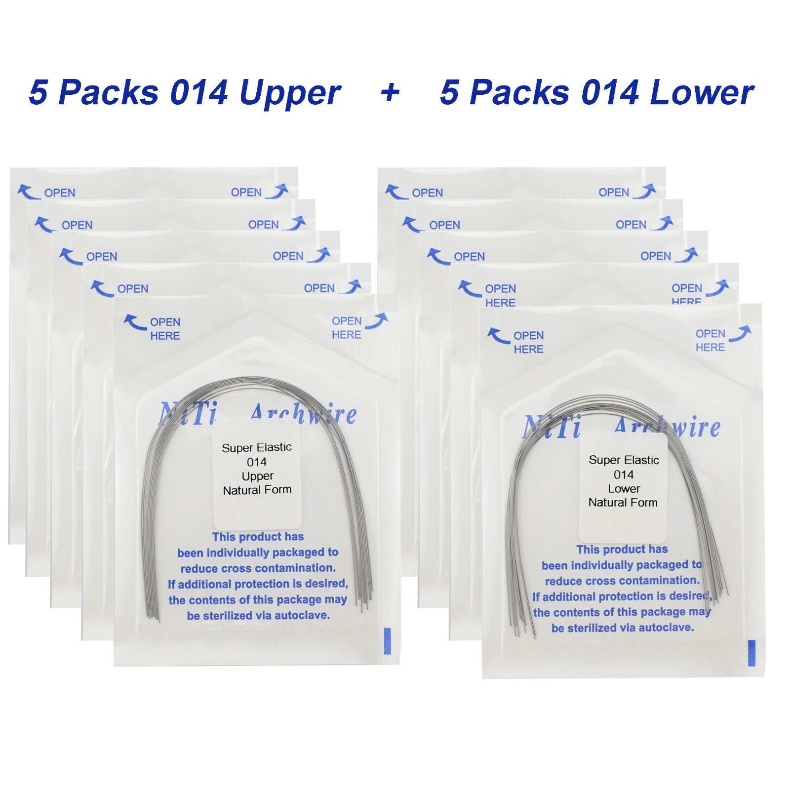 100PCS Dental Orthodontic Arch Wire Niti Natural Form Round Rectangular 16×22 14