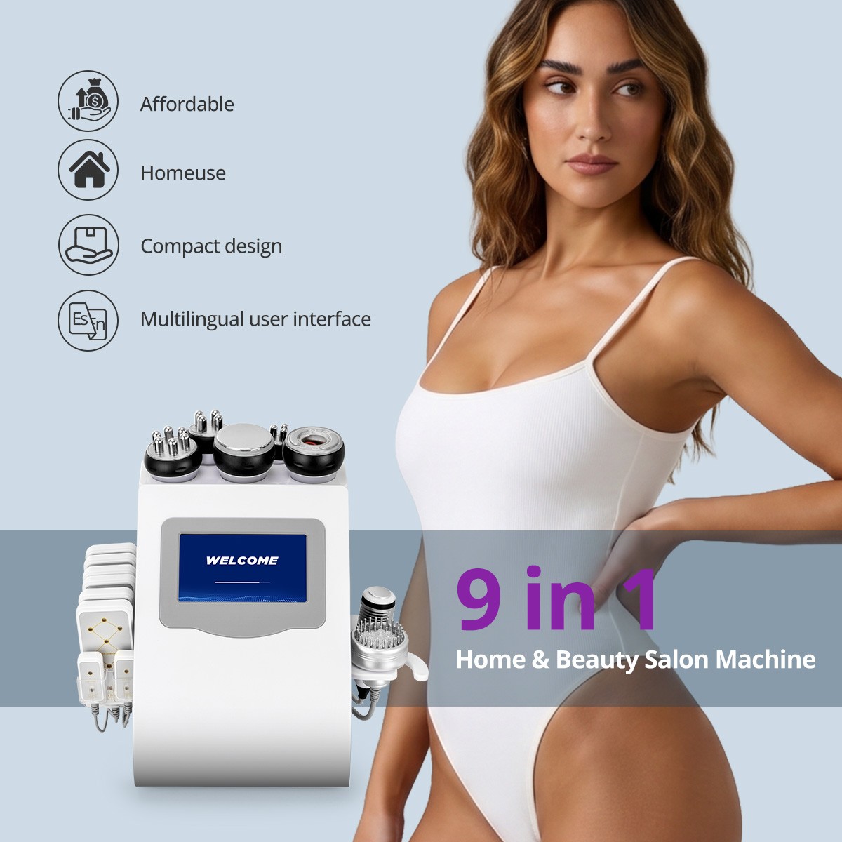 9 in 1 Beauty Machine Electric Body Massage Device Body Skin Care at Home Salon