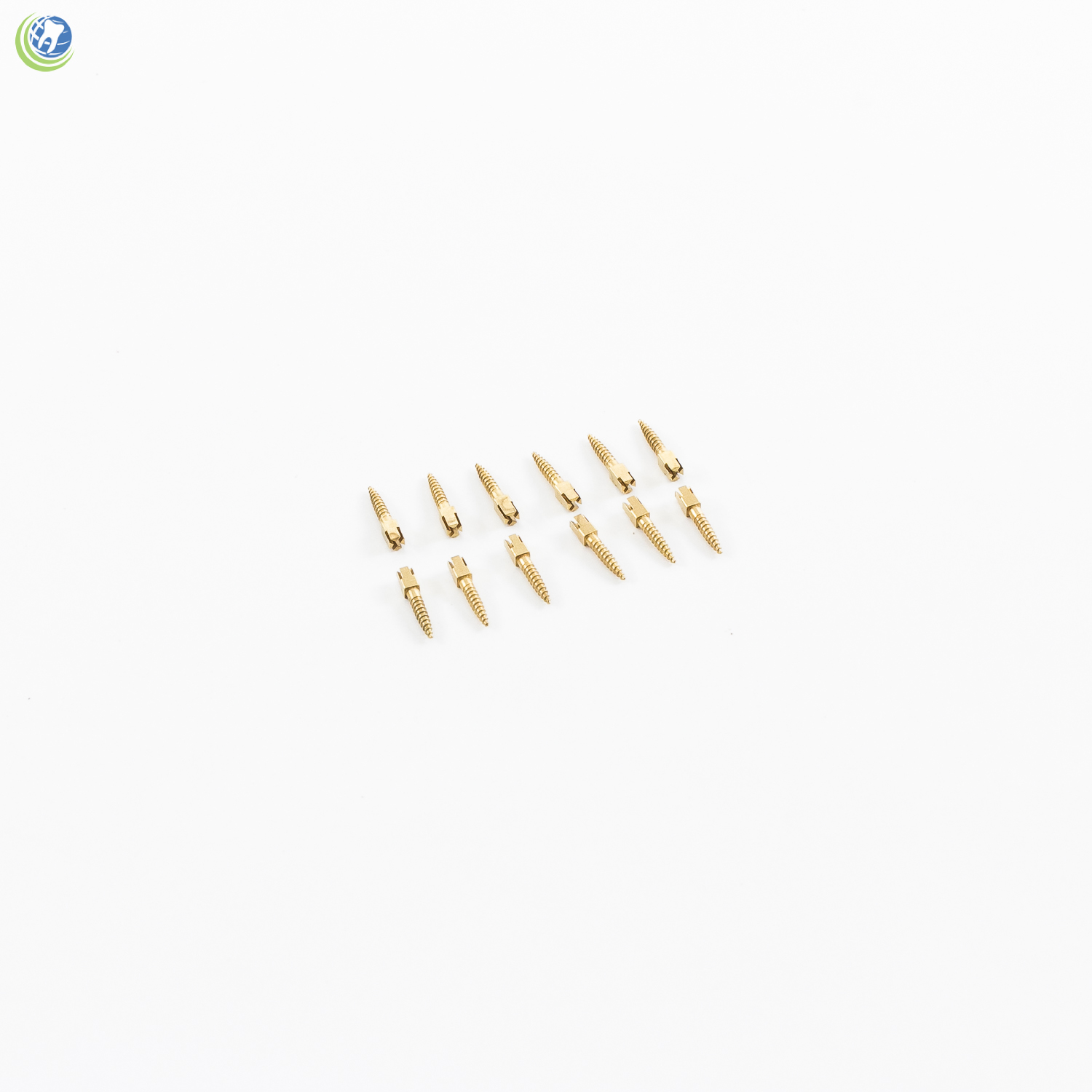 Dental Gold Plated Screw Posts Conical Cross Head Refill Size Short 1 S1 12/Box