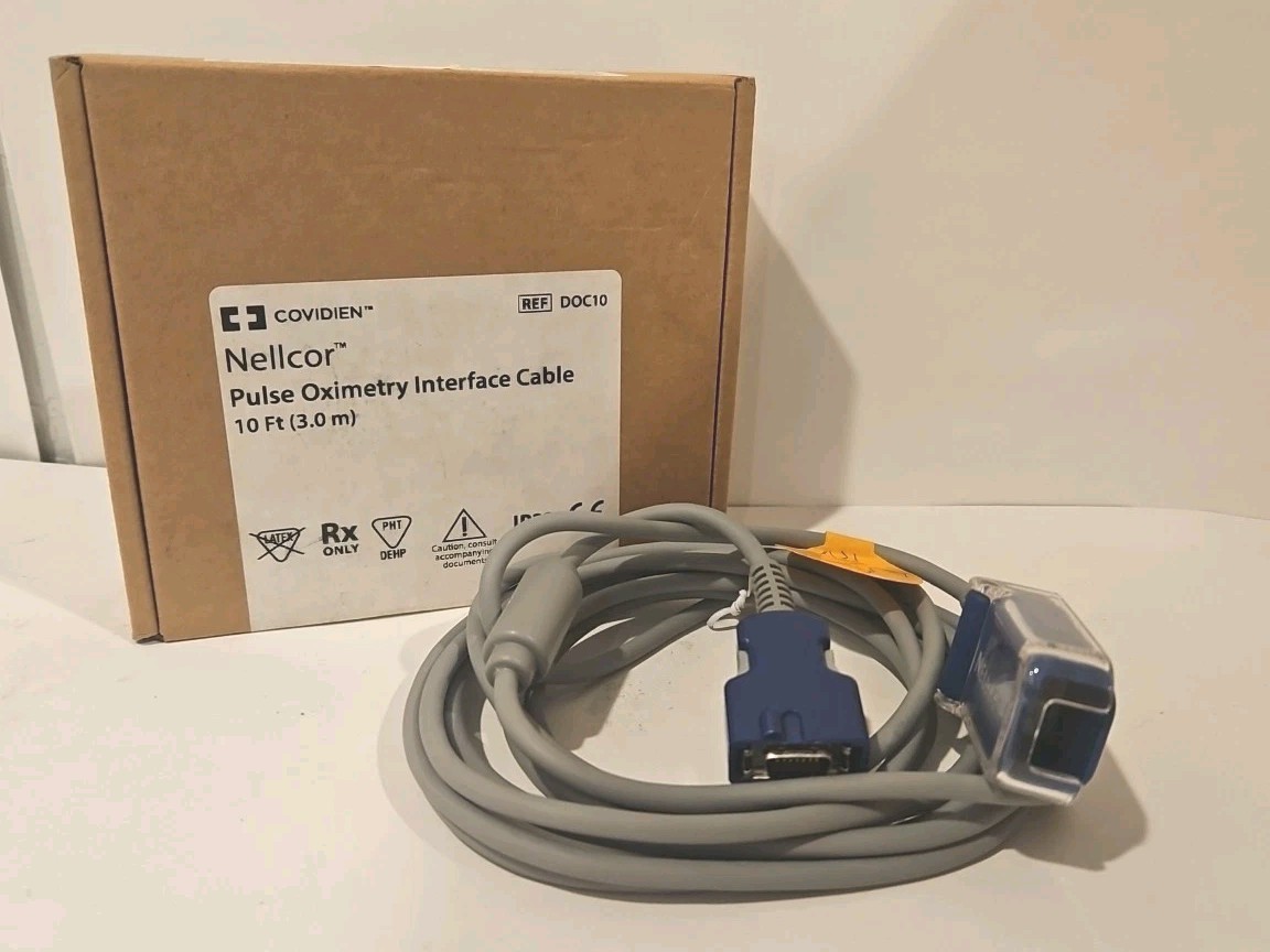 Nellcor DOC10 Pulse Oximetry Interface Cable 10 ft (3.0 m) Brand New OEM Ox