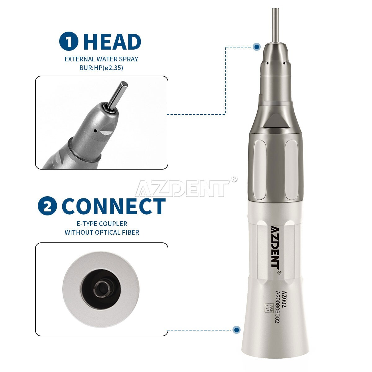Dental Slow Low Speed Handpiece Straight Contra Angle Air Motor /FG Diamond Burs