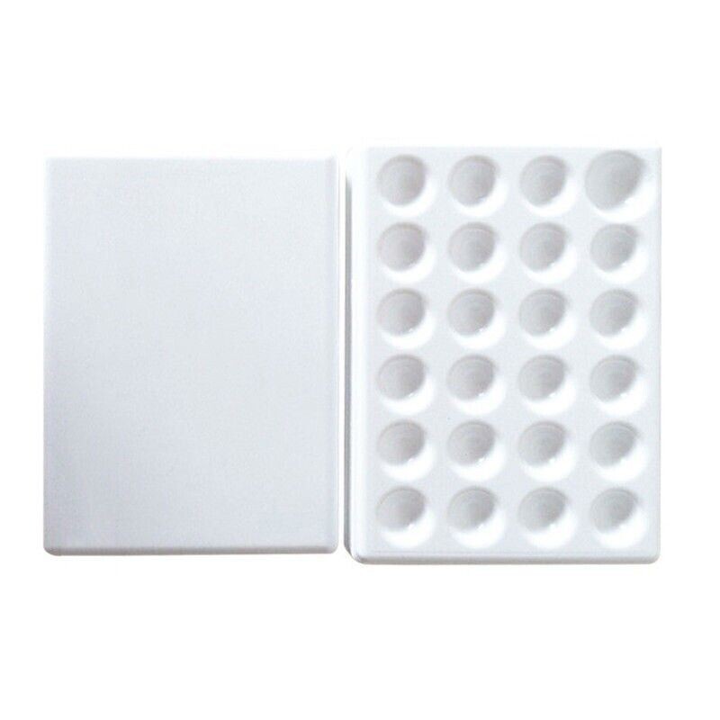 Dental Lab Porcelain Glaze Ceramic 24 Pits Material Watering Wet Tray Plate Tool