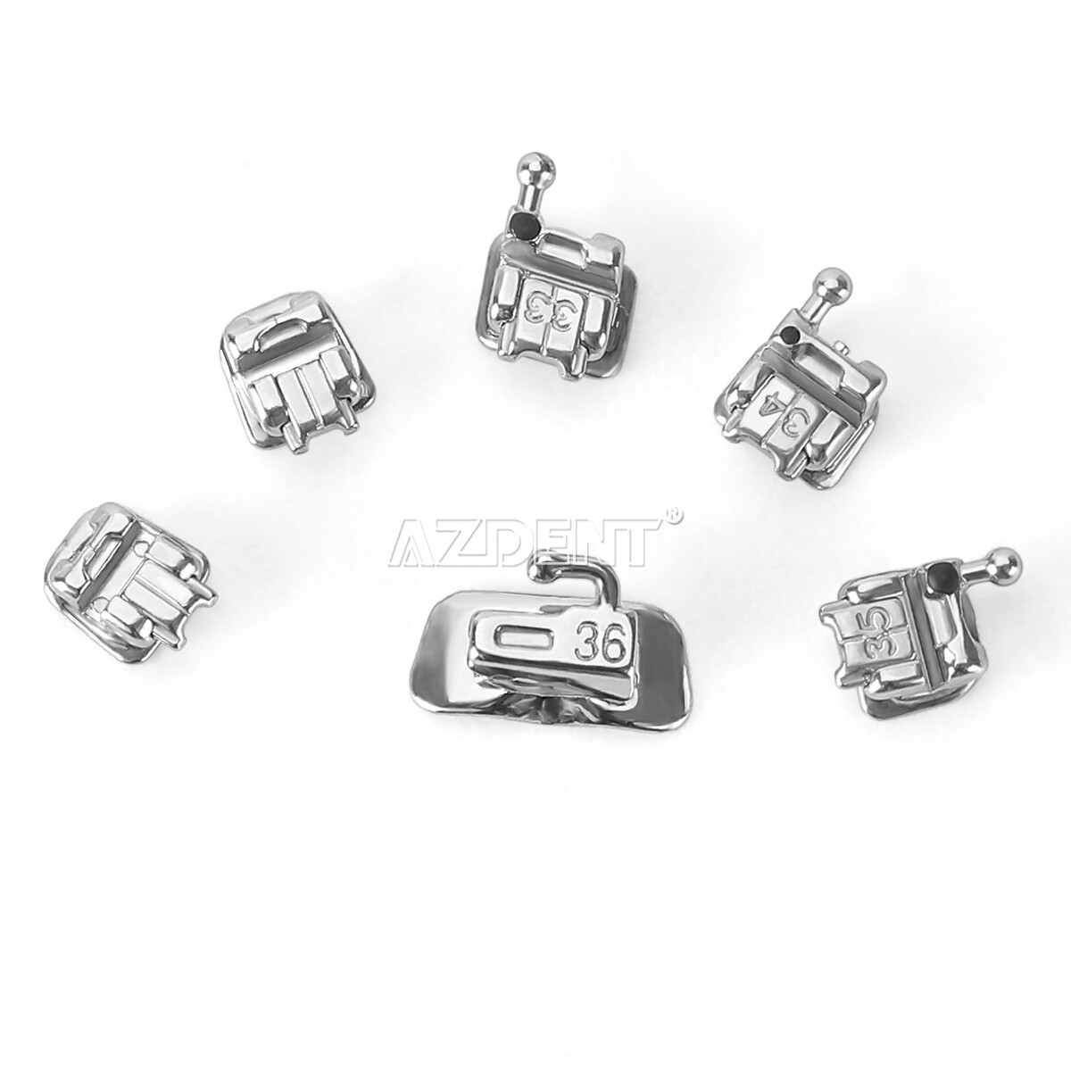 Dental Orthodontic Self- ligating Brackets Mini MBT Roth .022 Hooks 345/3 AZDENT
