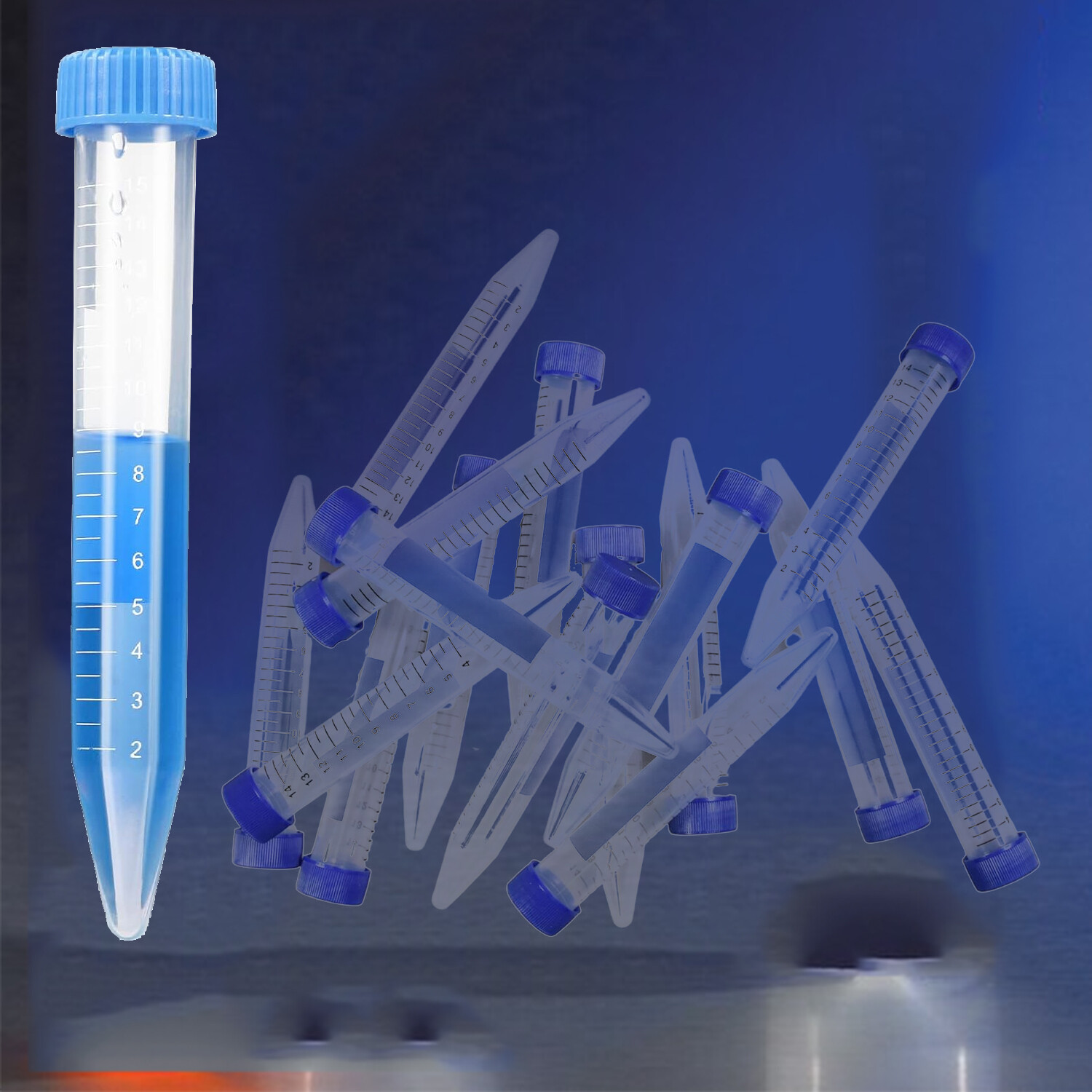 Clear Centrifuge Tubes Conical Bottom Lab Tubes 15mL,Screw Caps Lids Leak-proof