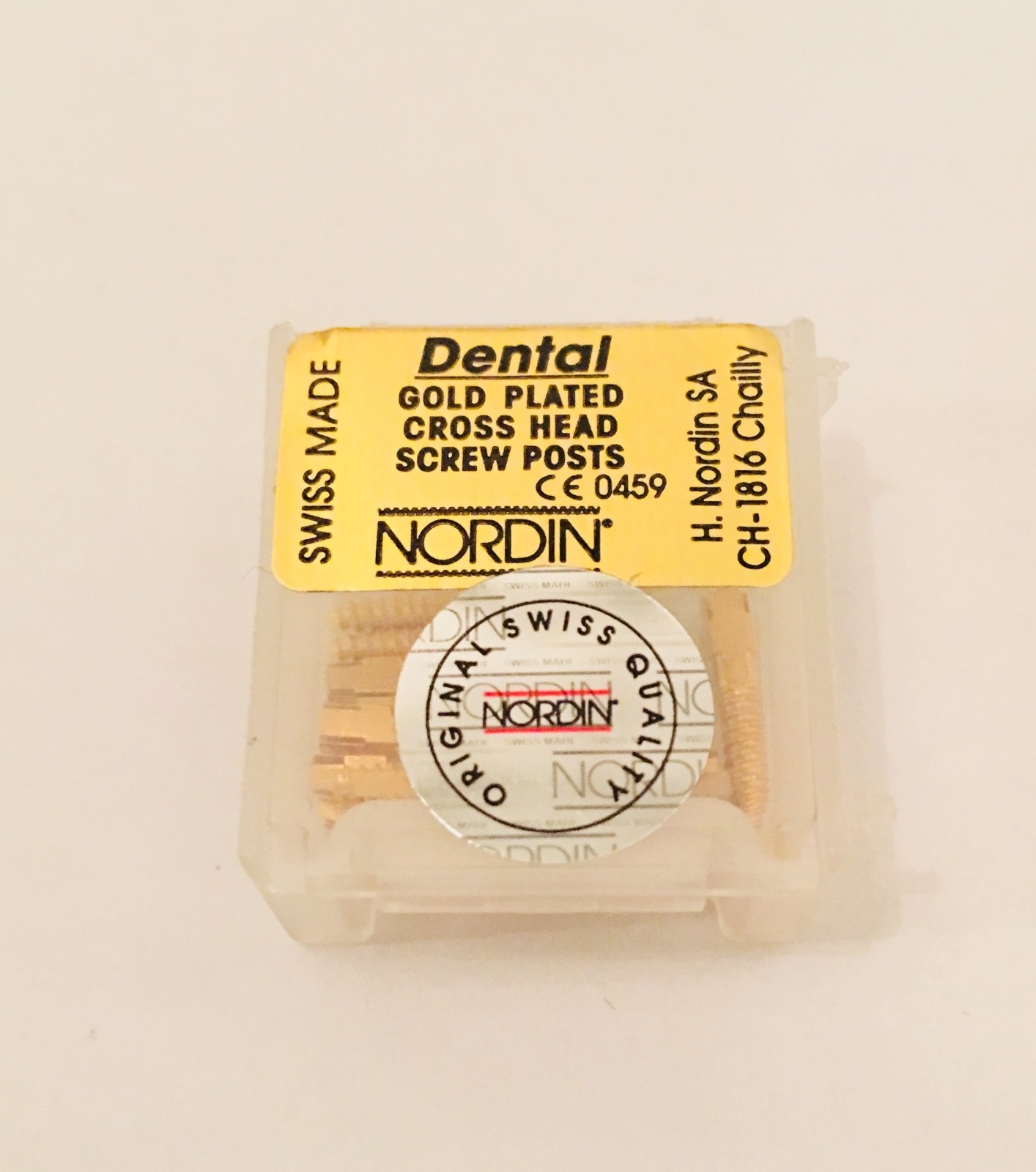 Dental Gold Plated Screw Posts Cross Head Dentatus type XL6 12/kit NORDIN Brand