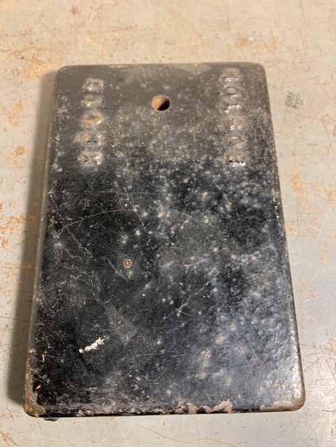 Vintage Knott Rectangular Retort Stand Base – 6 inch by 4 inch. Cast Iron