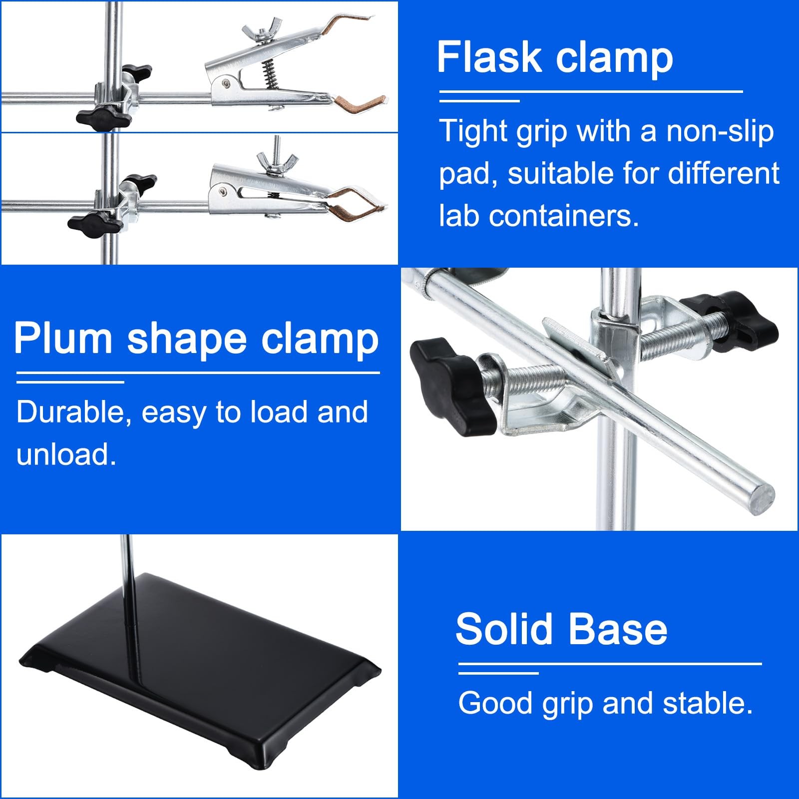 PATIKIL Lab Stand Set, 20 Inch Lab Stand & Clamp Set, 1 Set Stand Support with 1