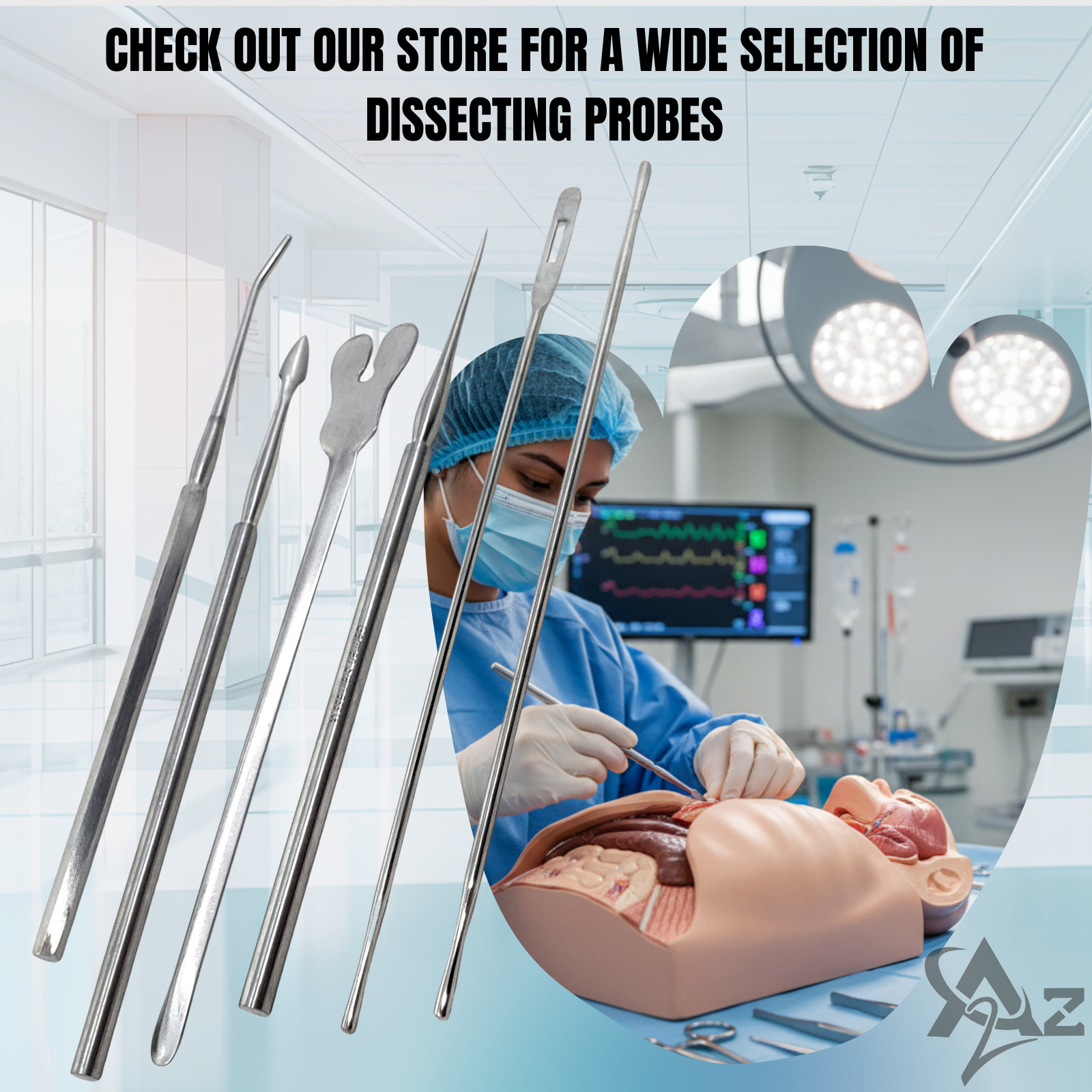 1Pcs Dissecting Probes Curved Hook Needle Point Surgical Instrument German Steel