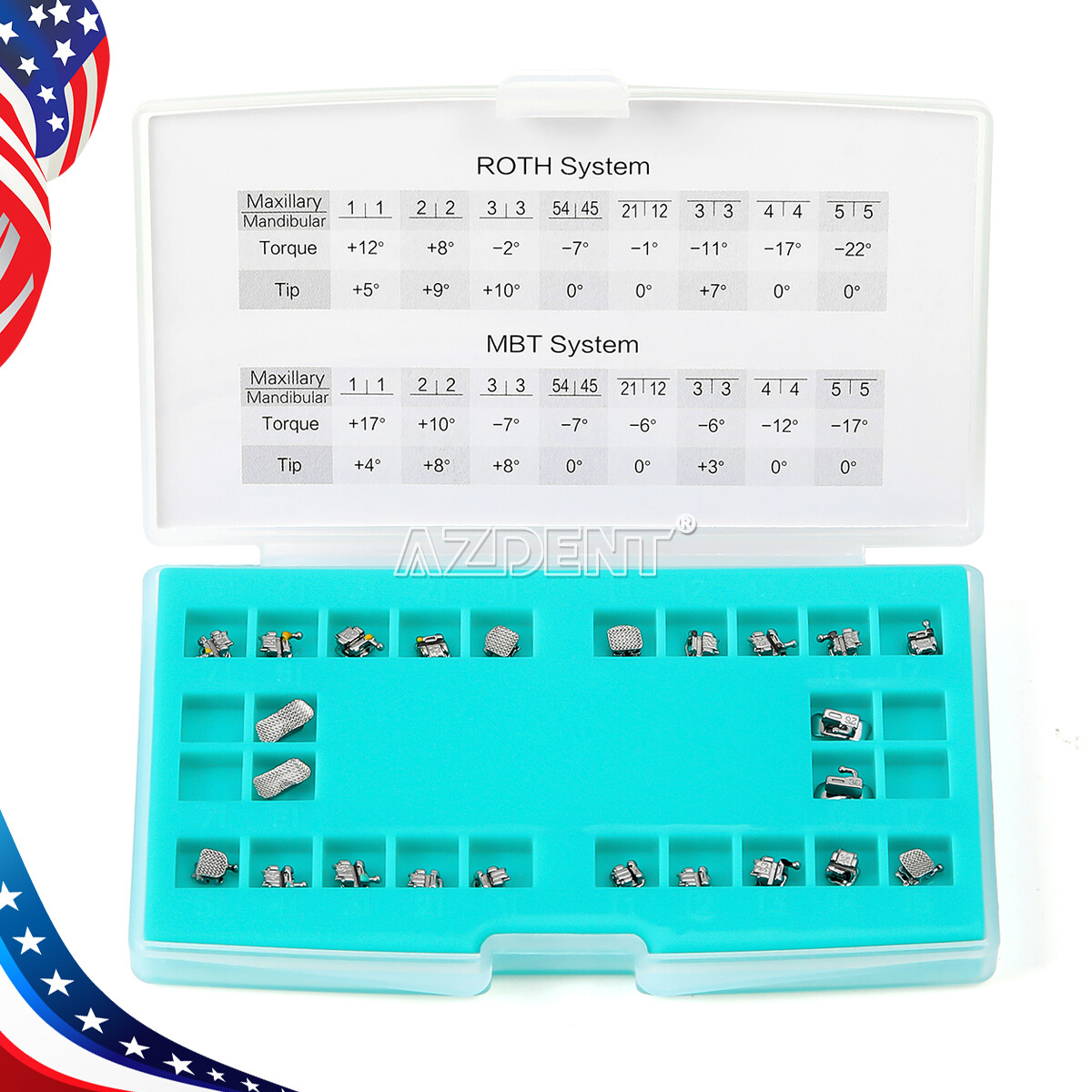 5 X Dental Ortodoncia Soporte de Autoligado Frenos Mini Roth.022 3-4-5 Ganchos