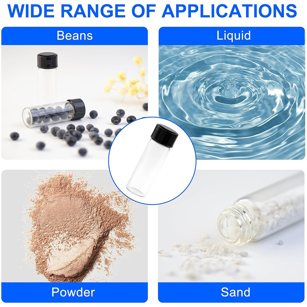 100*5ML Mini Liquid Sample Bottle&Screw Caps,Lab Vial Containers,for Perfume Oil