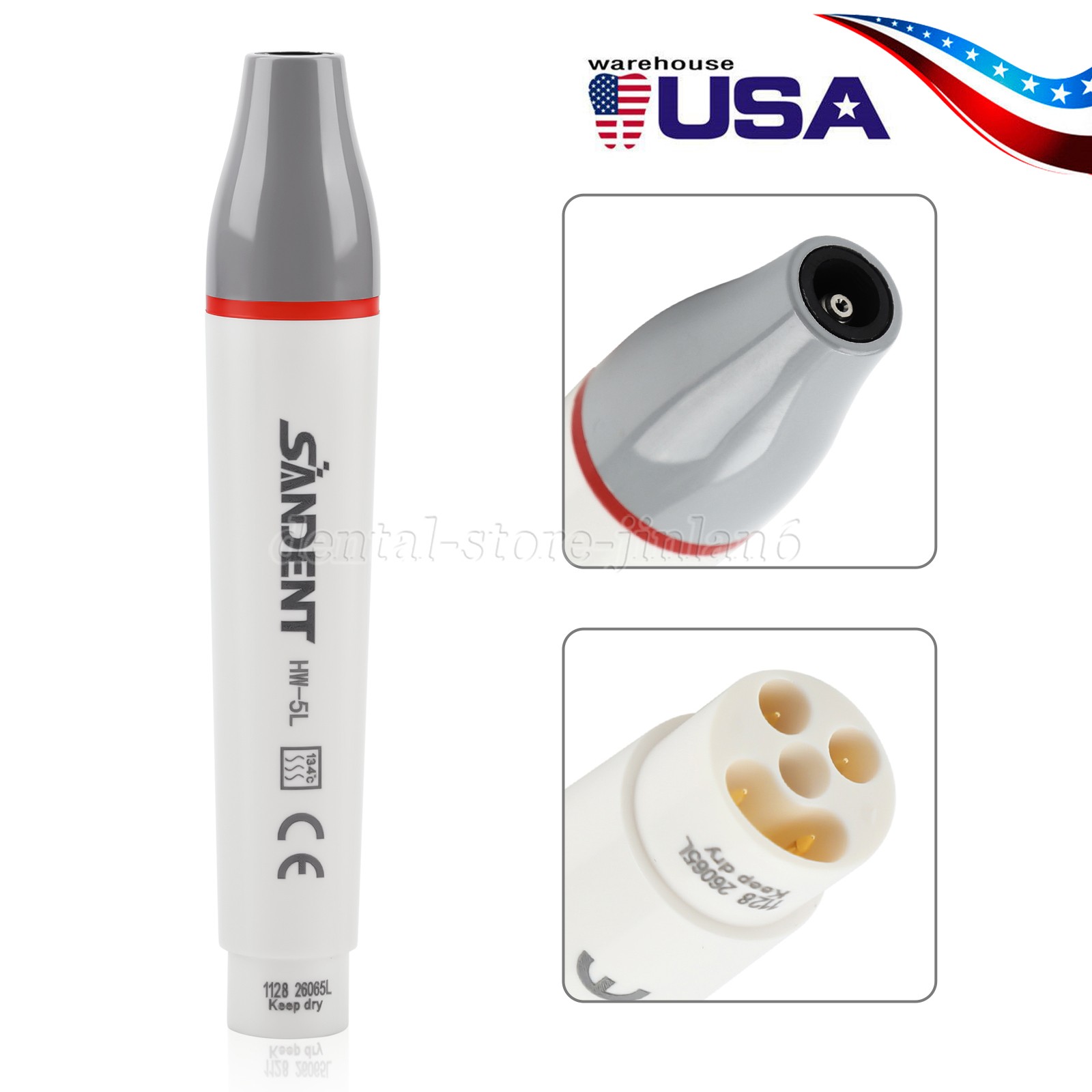 1-10PCS LED Detachable Dental Scaler Handle HW-5L Compatible With Woodpecker