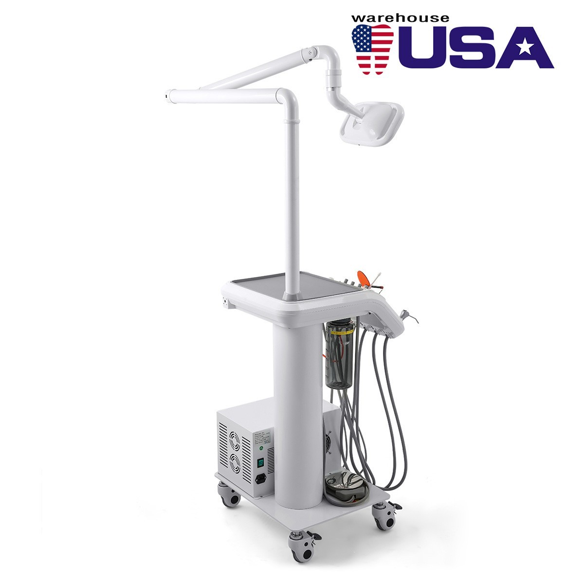 Portable Dental Mobile Delivery Unit Cart System Air Compressor 4H/with LED Lamp