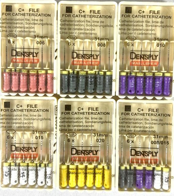 Dentsply Maillefer C+ file Endodontic stainless steel 31mm All sizes 30 file/pk