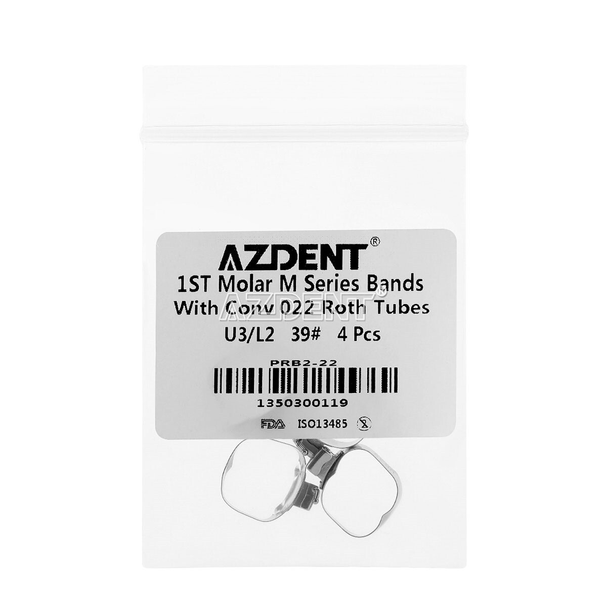 4PCS/Set Dental Orthodontic Buccal Tube Bands 1st Molar #35-40+# Roth .022 U3/L2