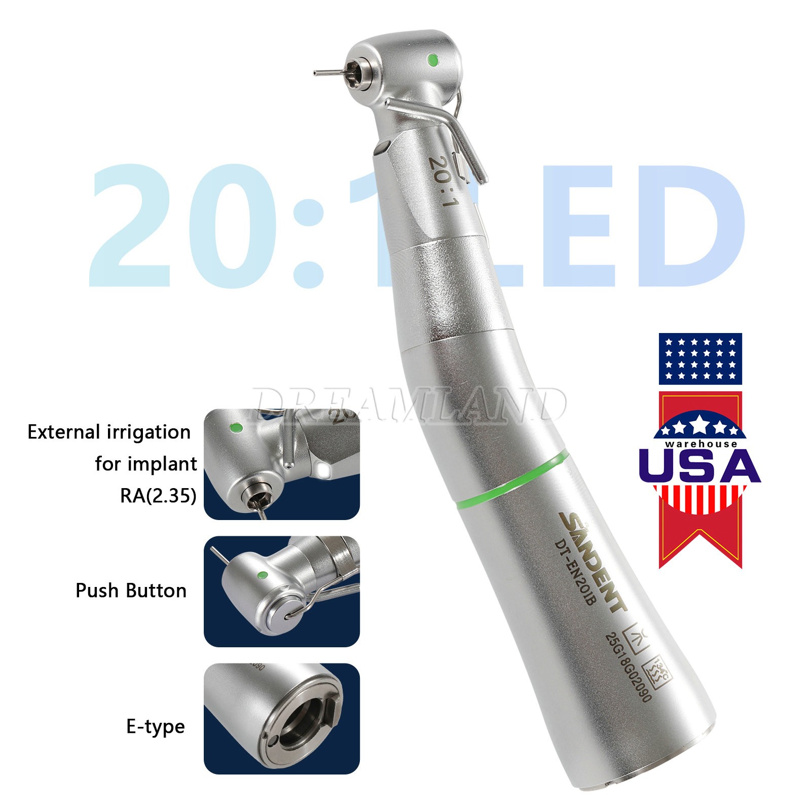 S201XL,Surgical 20:1,BRAND NEW ,1 YEAR WARRANTY, Dental Contra Angle Handpiece